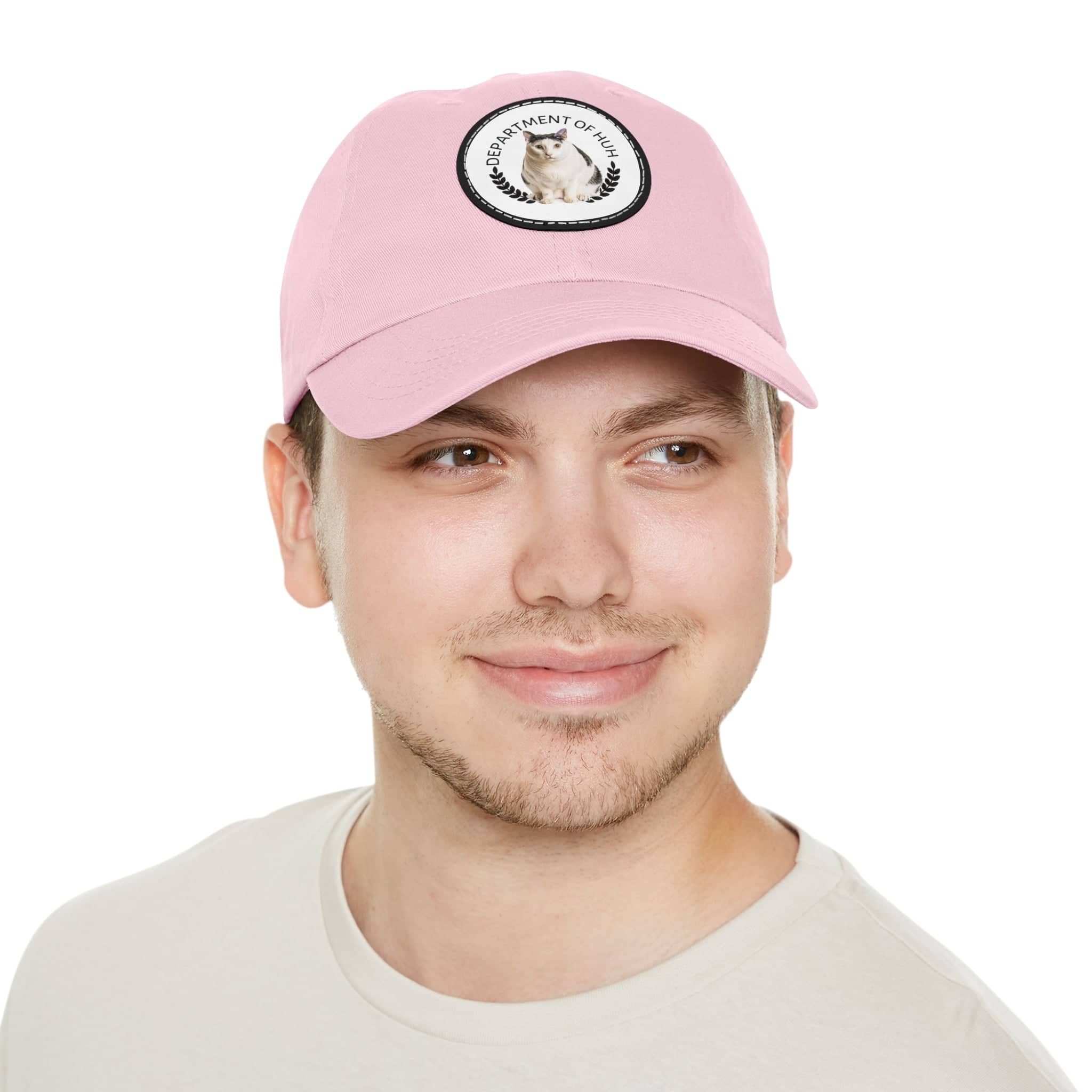 Department of HUH Cat Dad Hat with Leather Patch (Round)