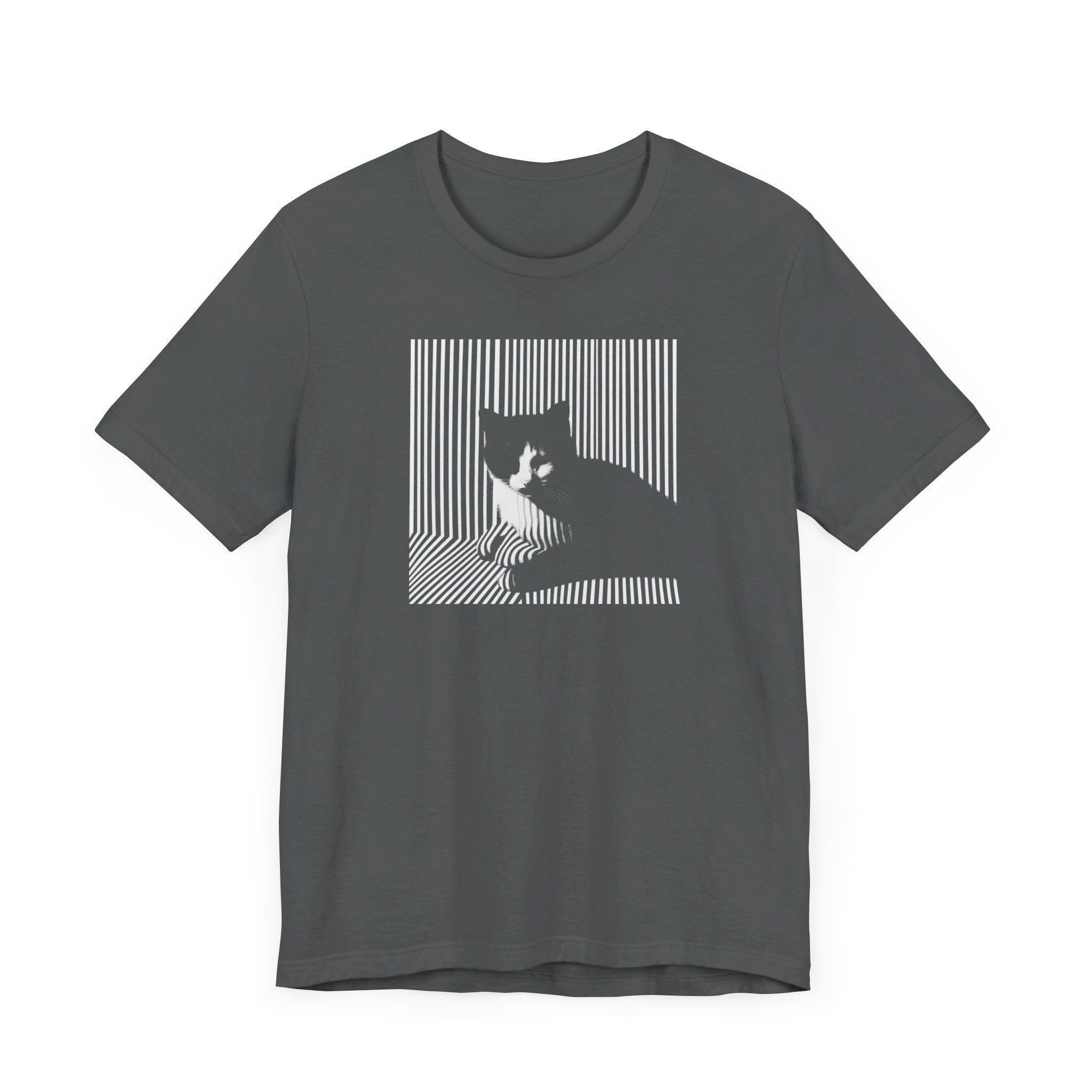 Abstract Black Cat Graphic Tee – Modern Minimalist Cat Lover Shirt