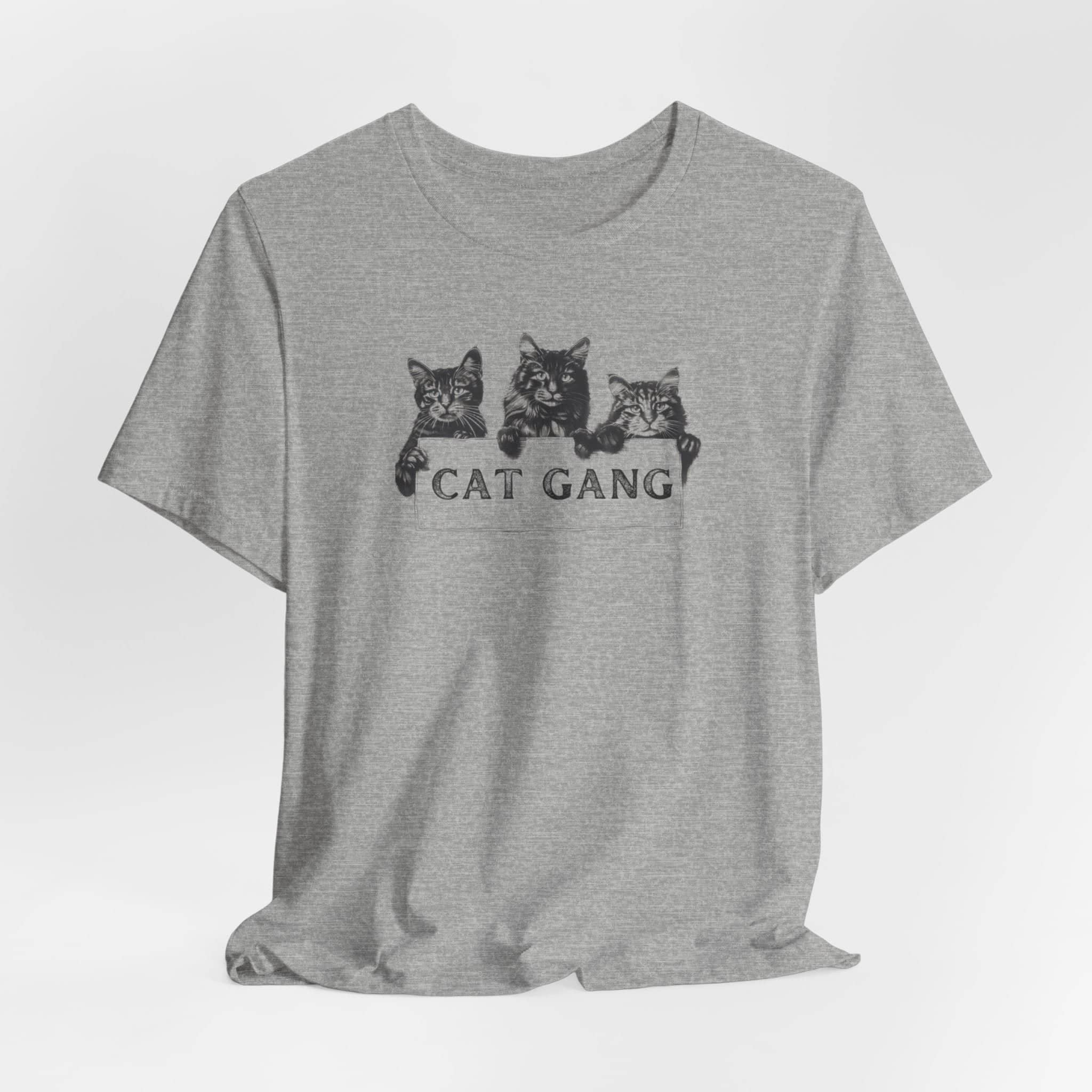 Cat Gang Shirt Funny Cat Lover Unisex Jersey Short Sleeve Tee