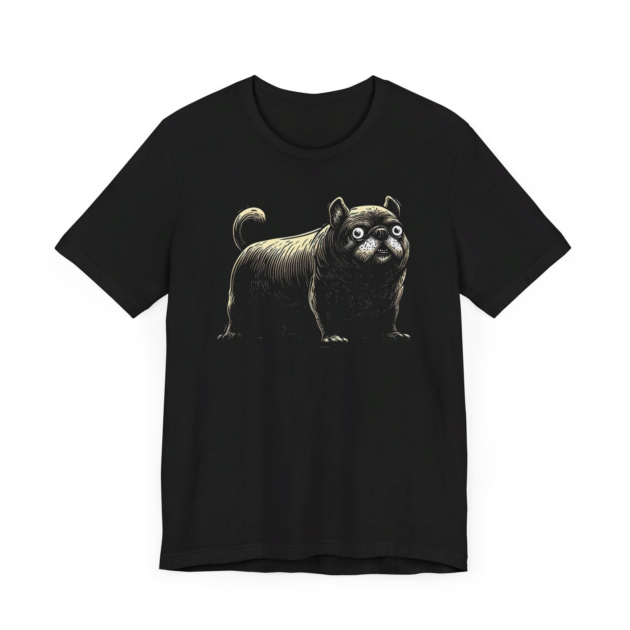 Quirky Pug T-Shirt – Unique Black Pug Graphic Tee
