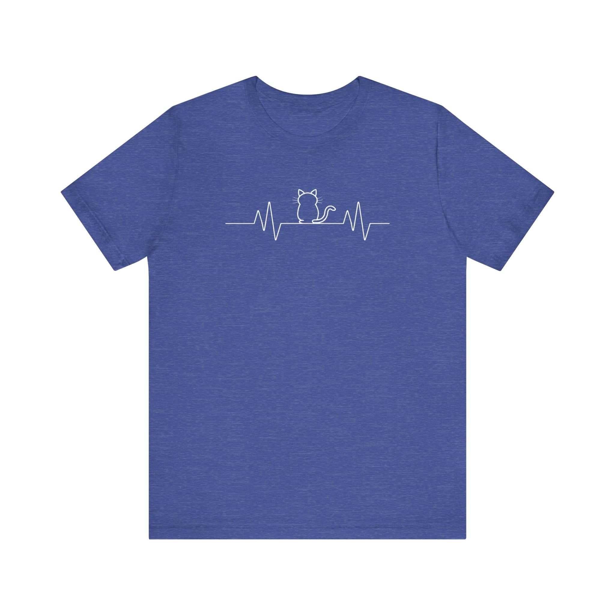 Minimalist Cat Heartbeat Shirt Simple Cat Lover Gift