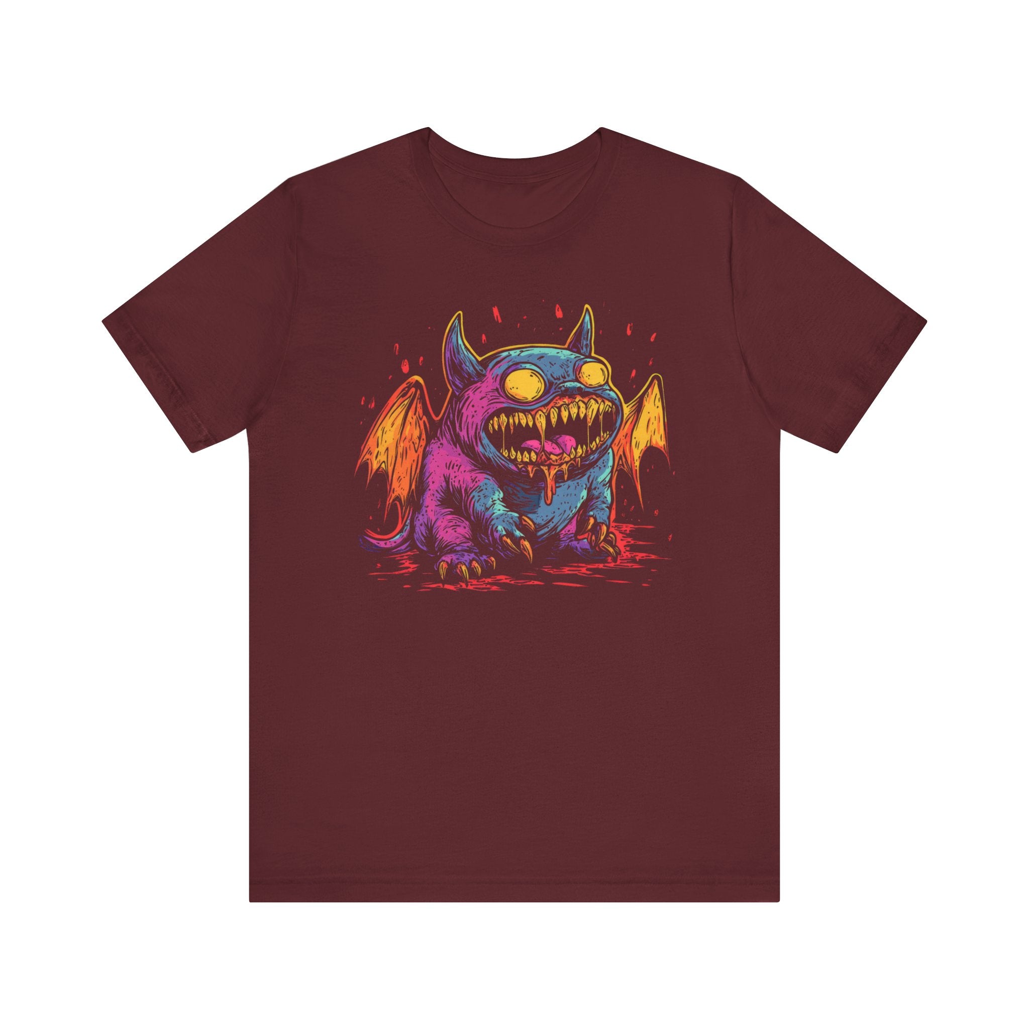 Neon Bat Creature T-Shirt Bold and Playful Design
