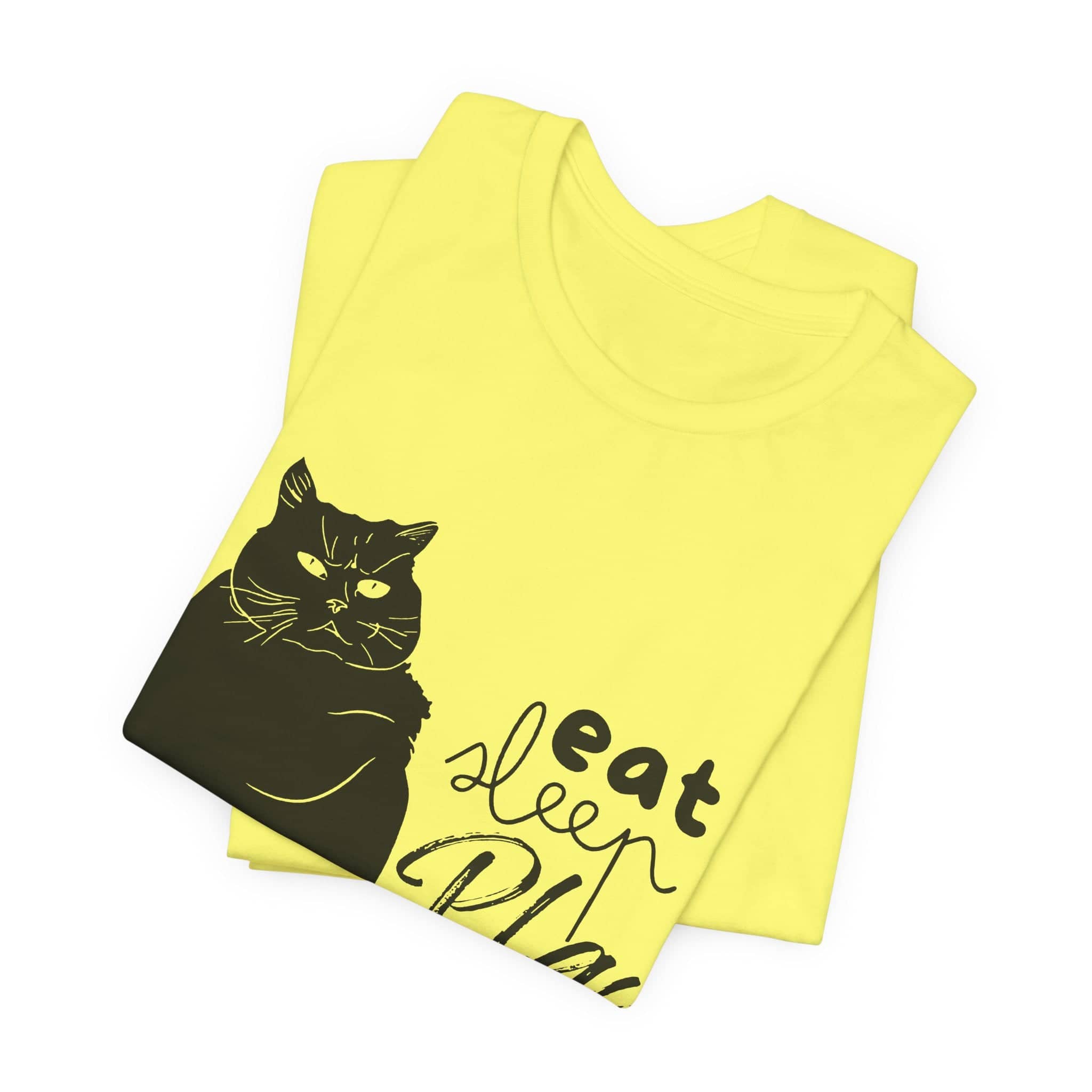Cat's Daily Mantra - 'Eat Sleep Play Repeat' Casual T-Shirt Unisex Jersey Short Sleeve Tee
