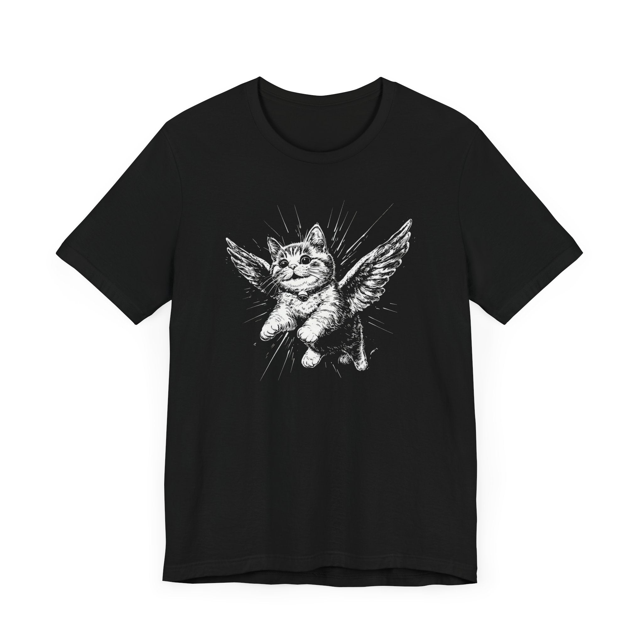 Flying Kitten with Angel Wings Graphic T-Shirt