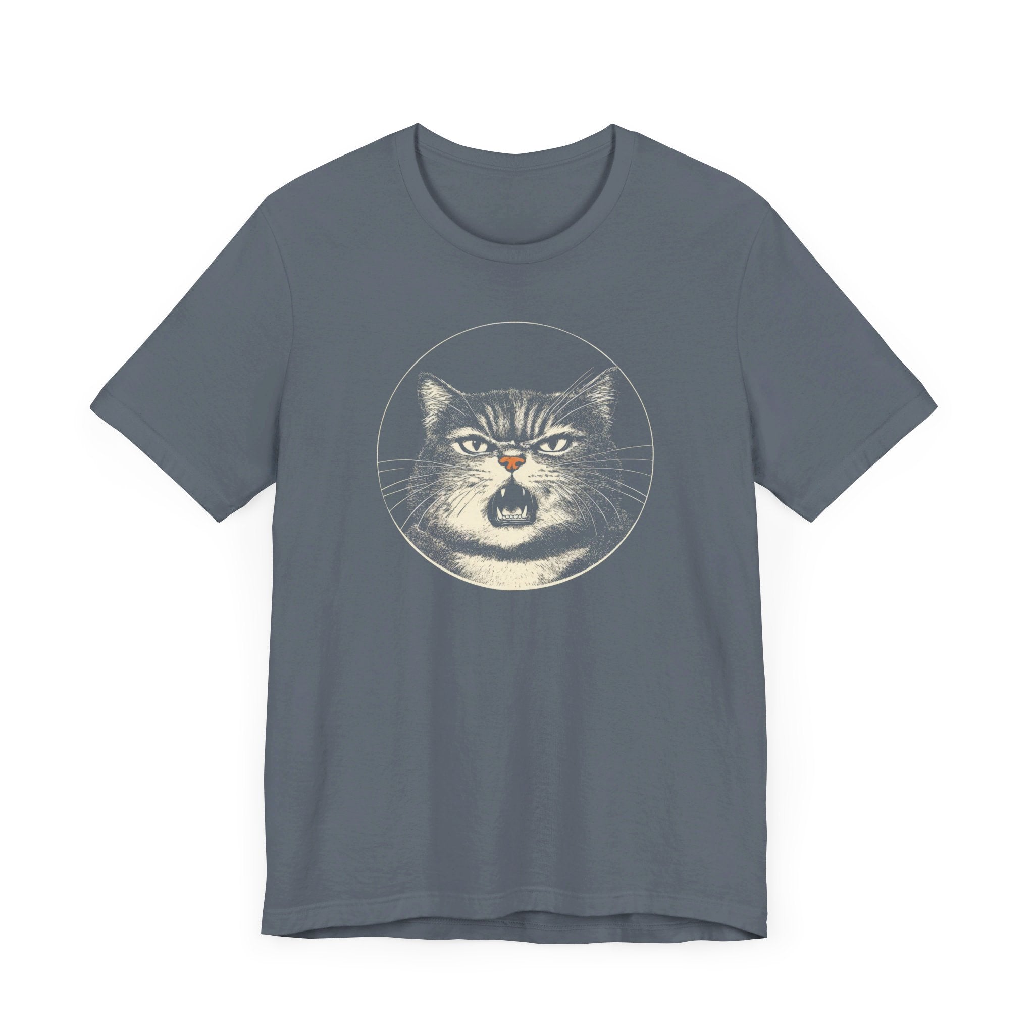 Angry Cat Graphic Tee – Vintage Style Cat Lover Shirt
