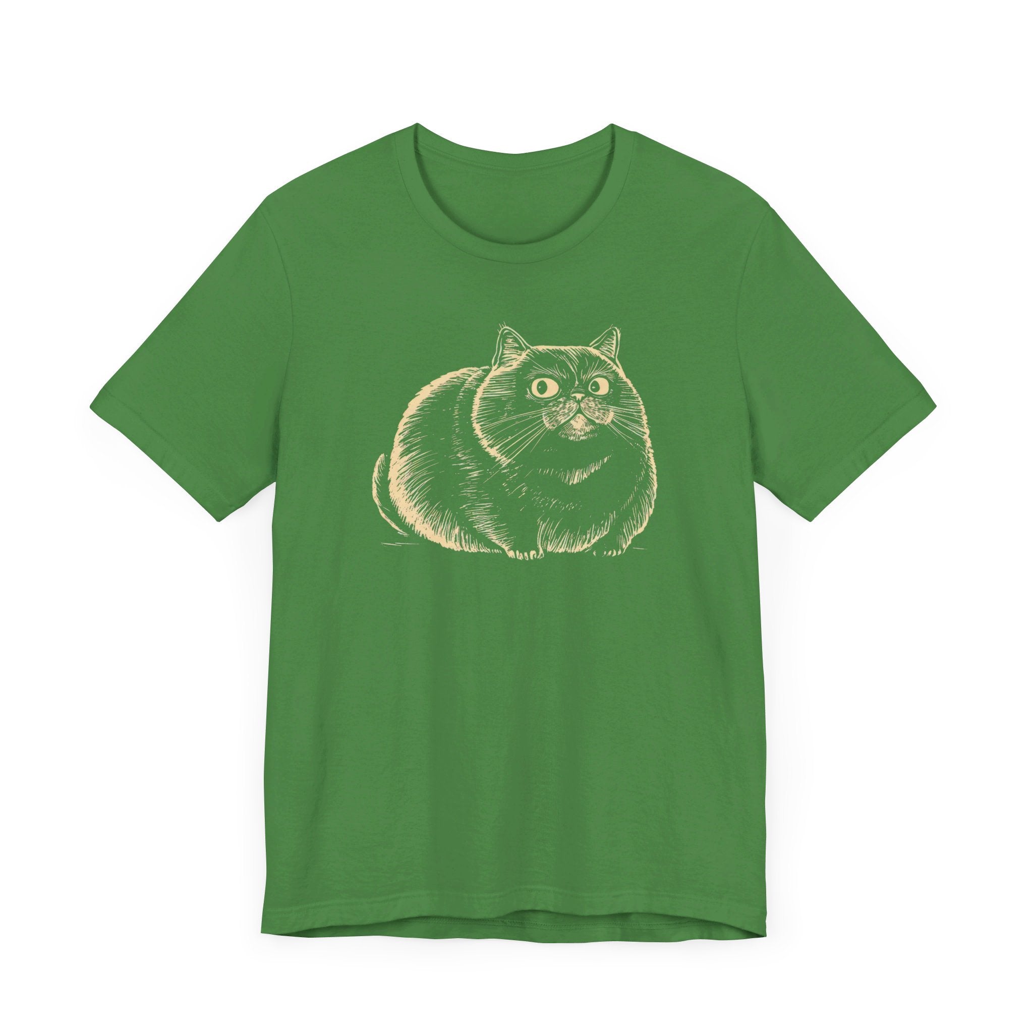 Chubby Cat Illustration T-Shirt