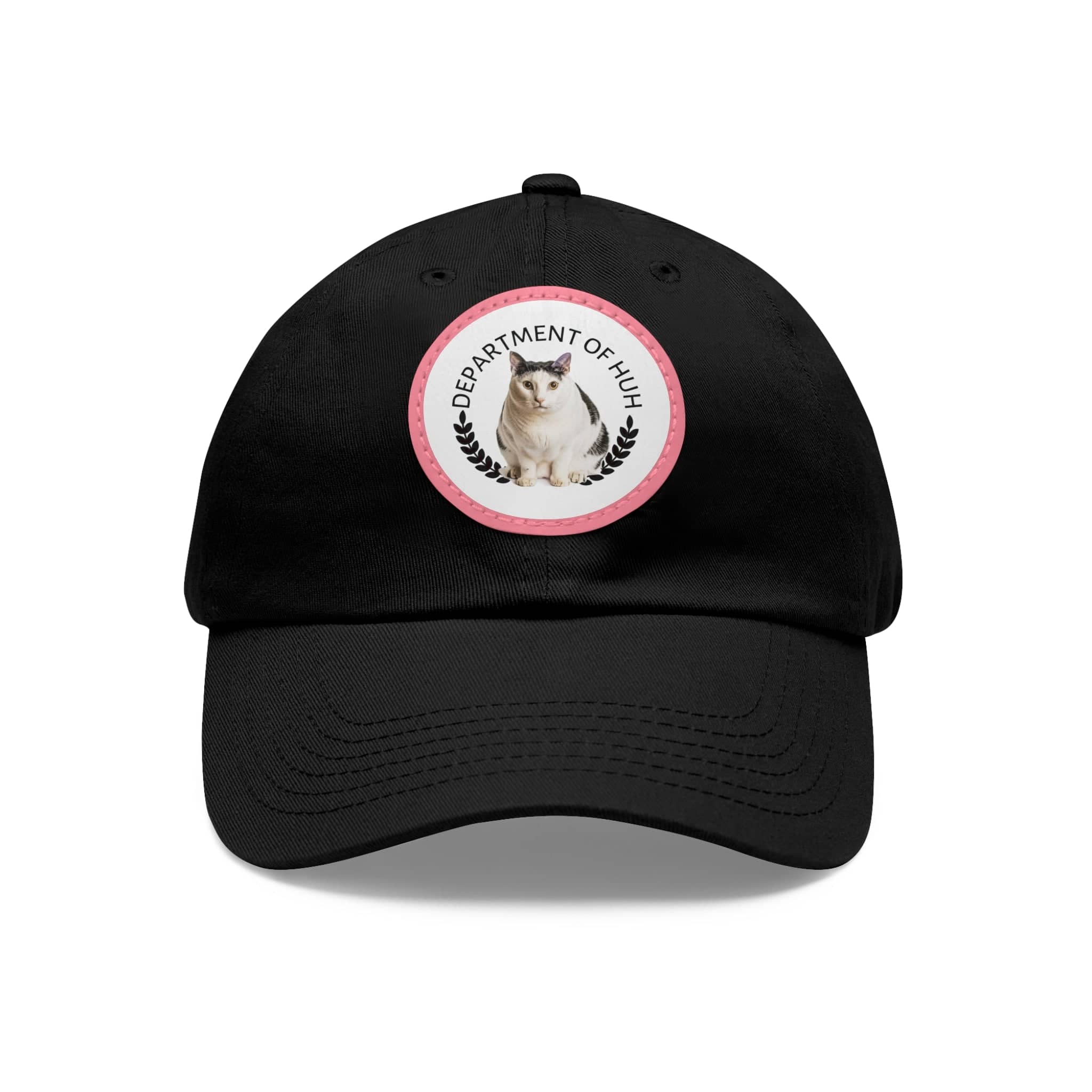 Department of HUH Cat Dad Hat with Leather Patch (Round)