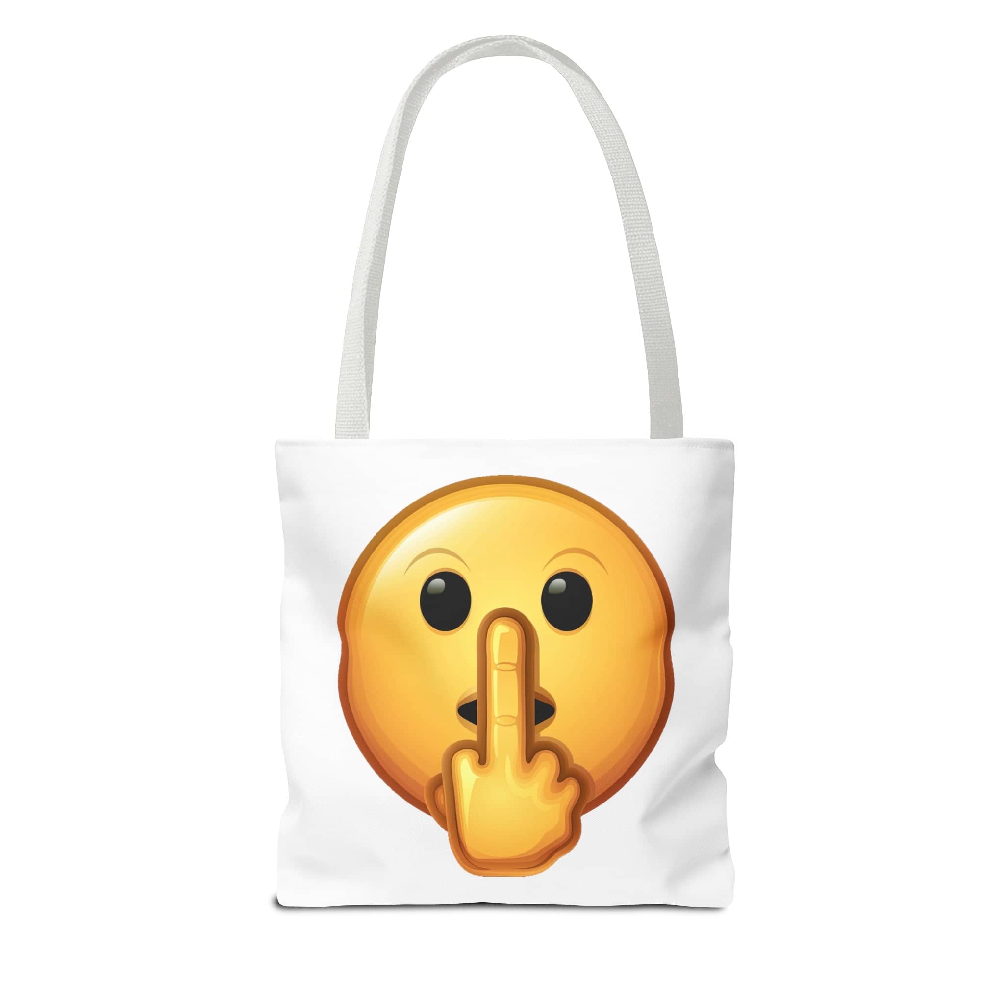 Middle Finger FU Shh Silent Protest Emoji Tote Bag (AOP)