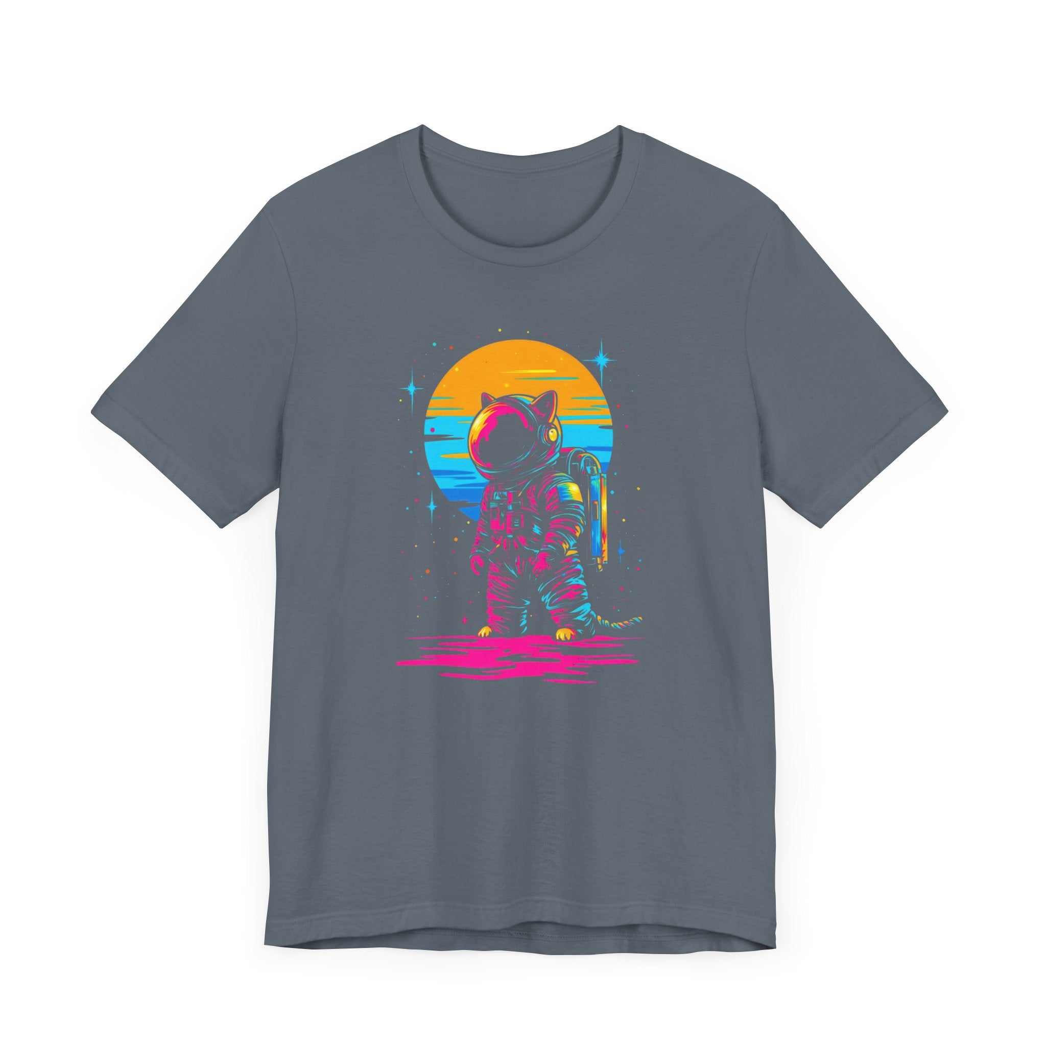 Neon Sunset Astronaut Cat T-Shirt