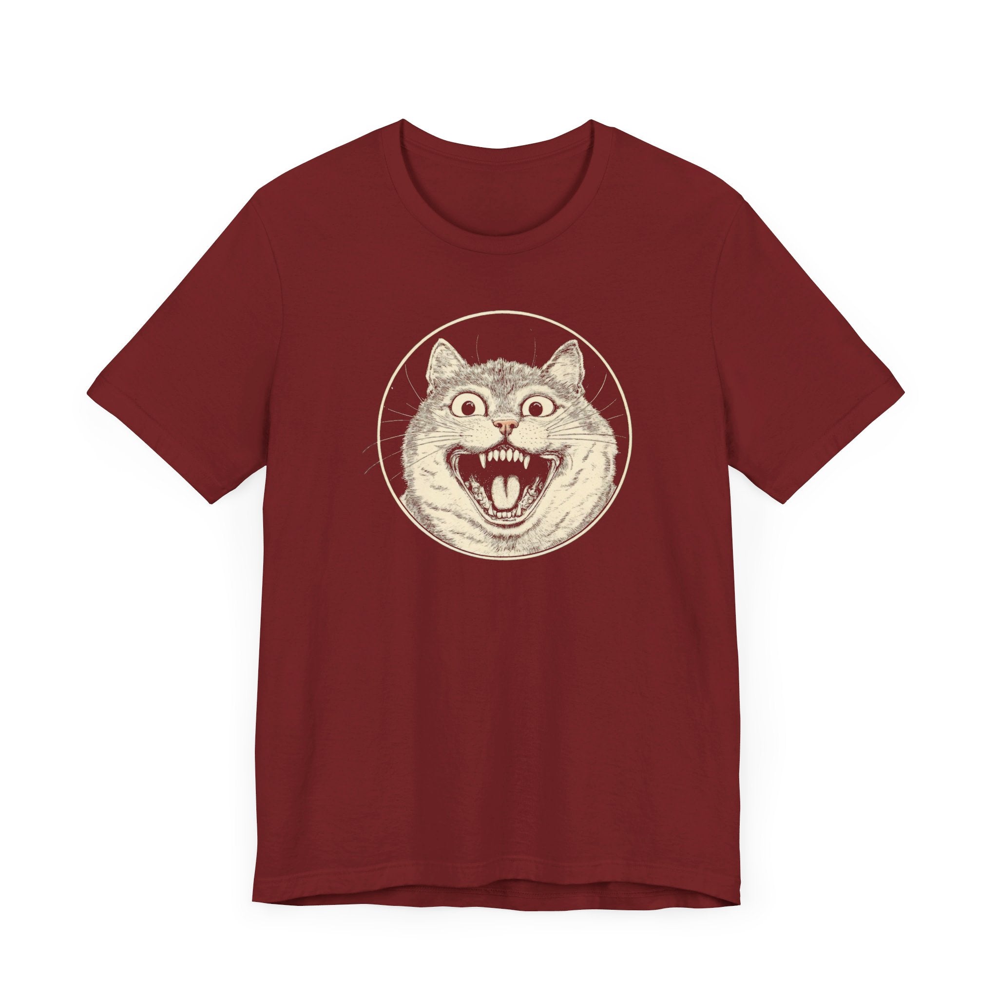 Roaring Cat Graphic Tee – Vintage Style Cat Lover Shirt