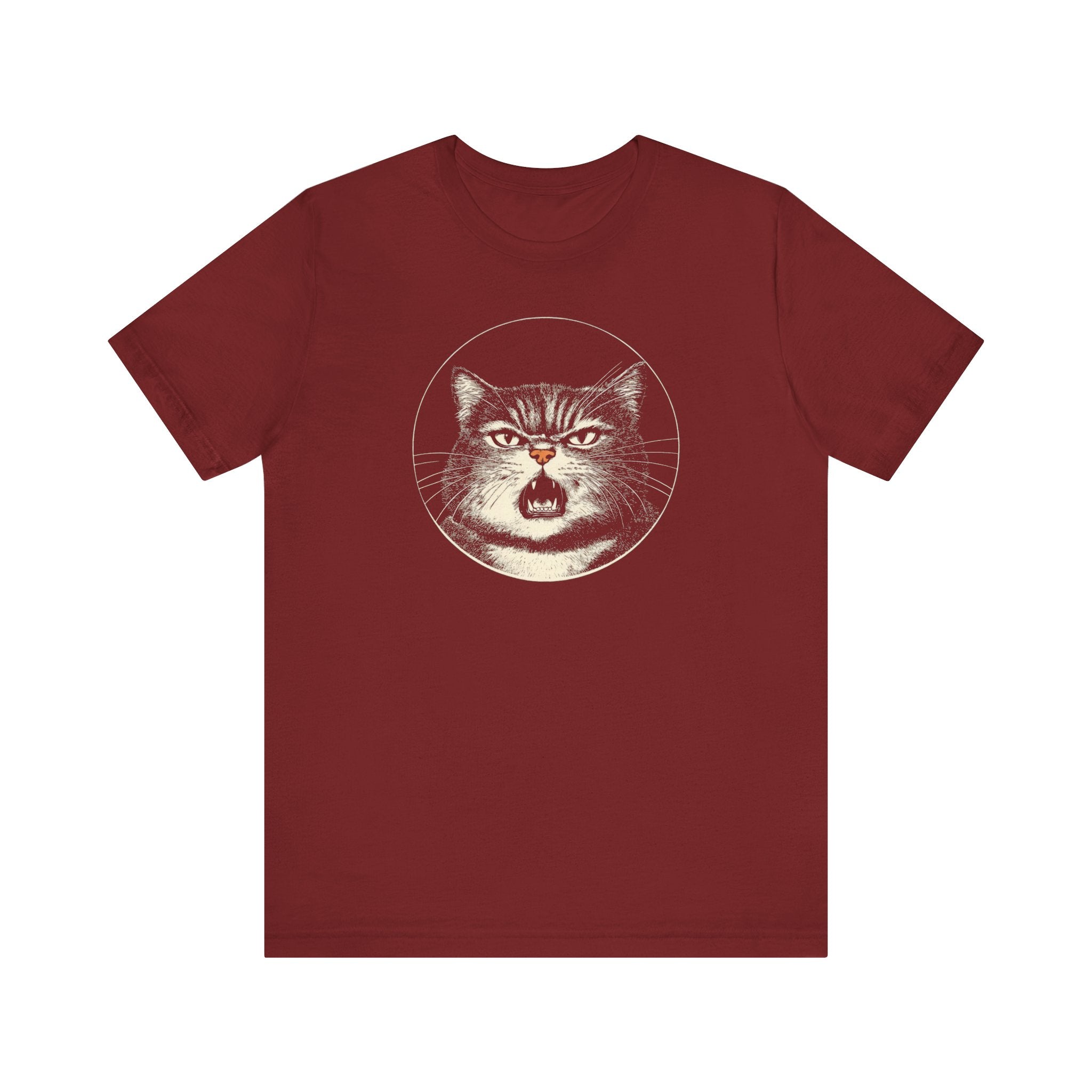 Angry Cat Graphic Tee – Vintage Style Cat Lover Shirt