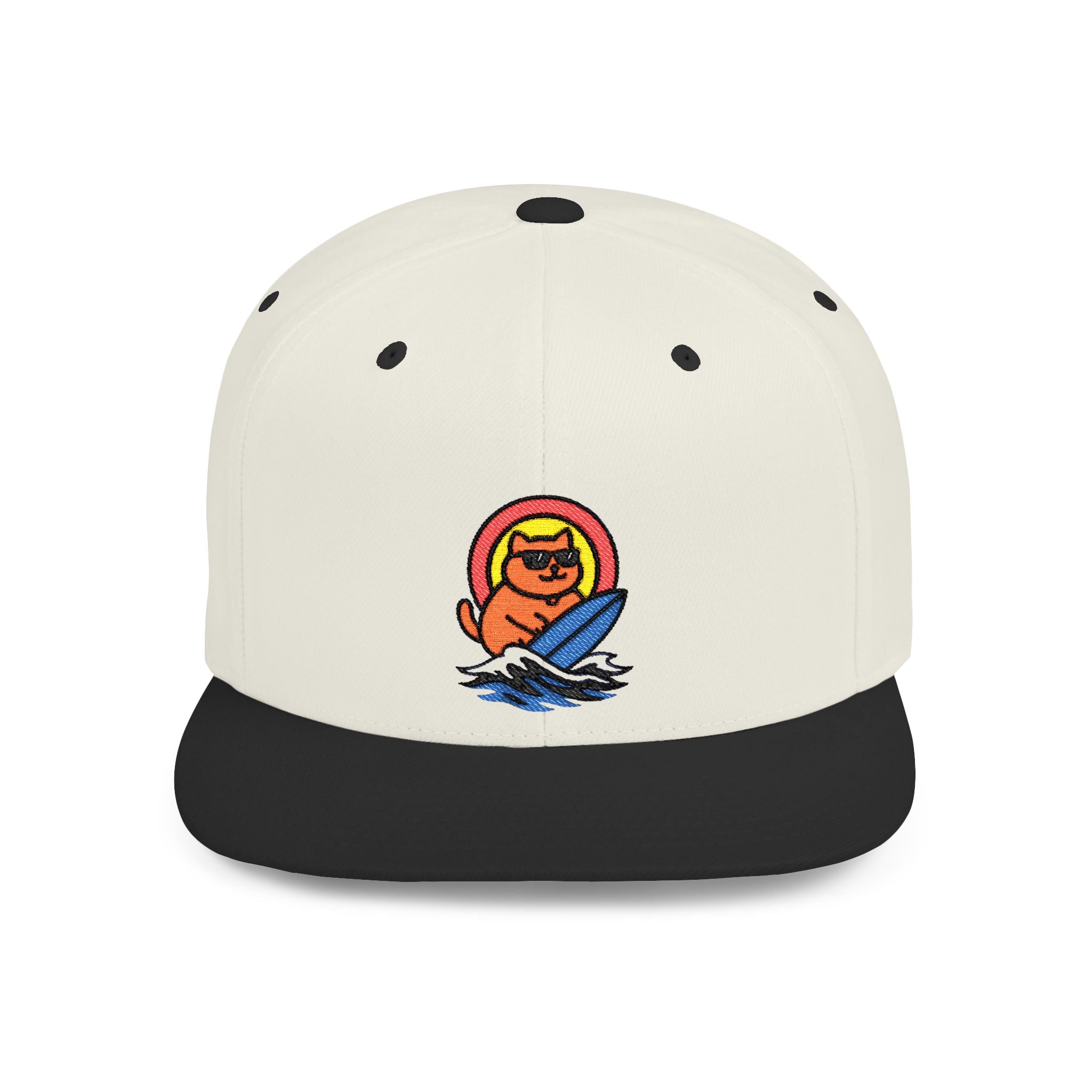 Chonky Surf Cat Snapback Hat Light