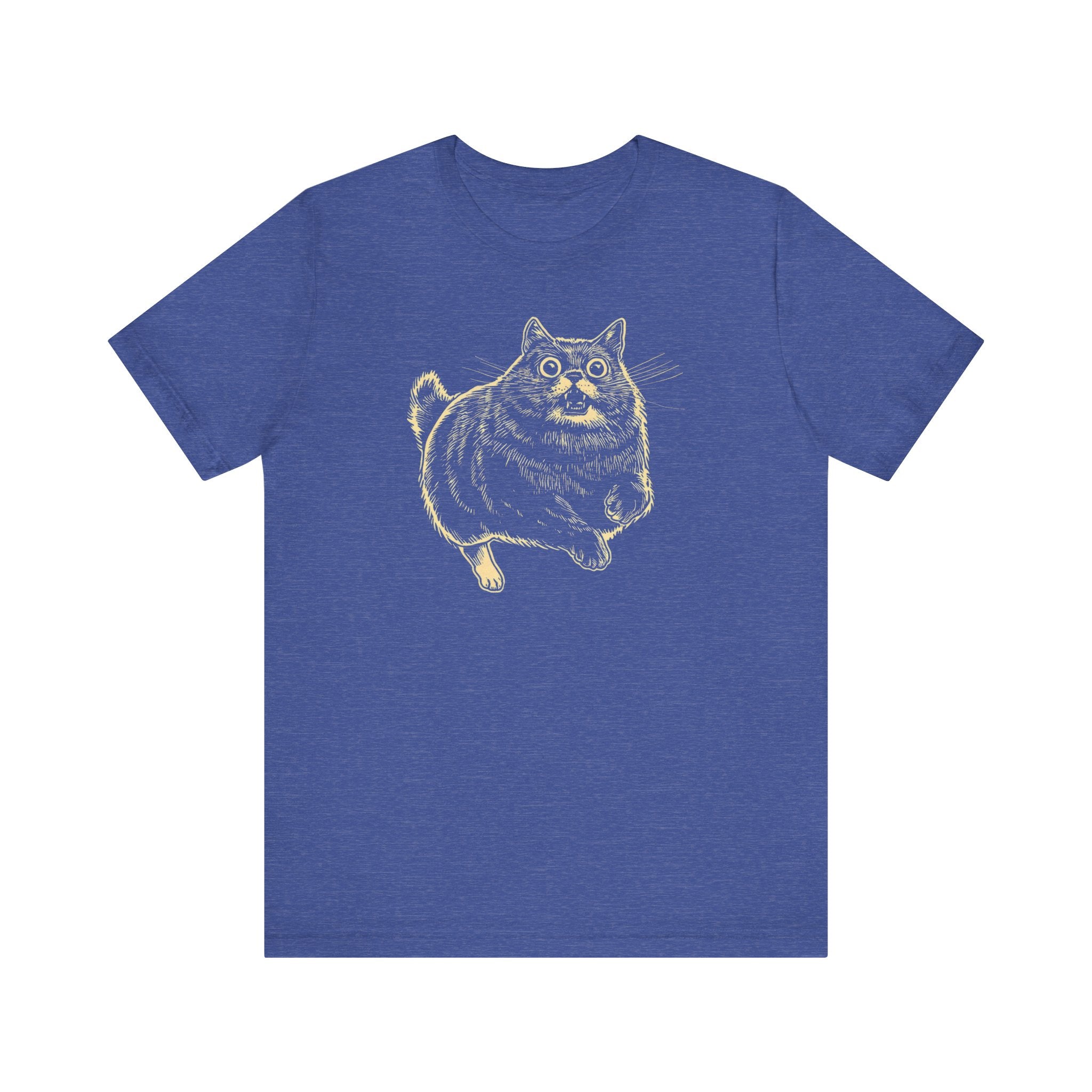 Surprised Cat in Action T-Shirt – Quirky Cat Lover’s Tee