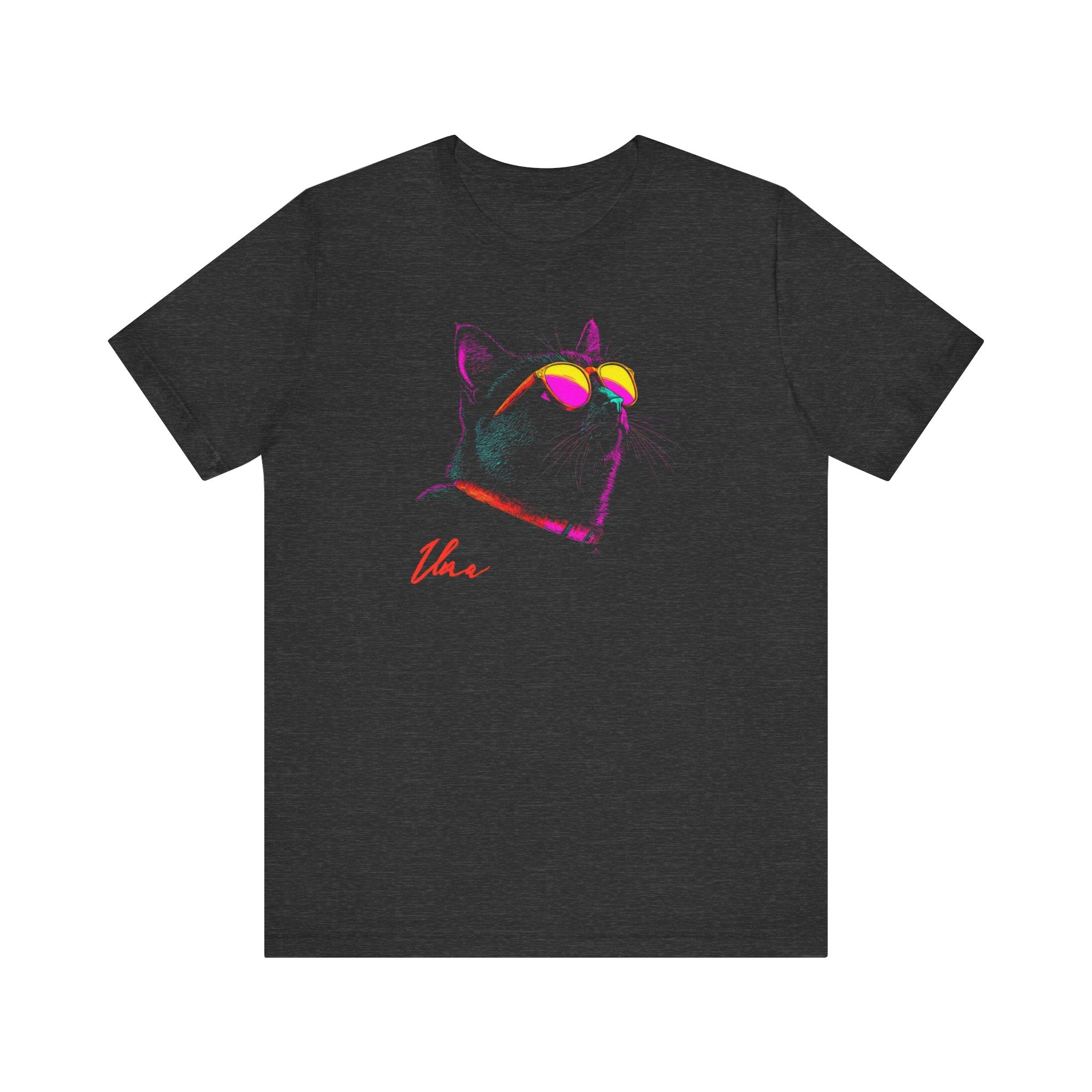 Neon Cool Cat Graphic Tee – Retro Vibes Cat Lover Shirt