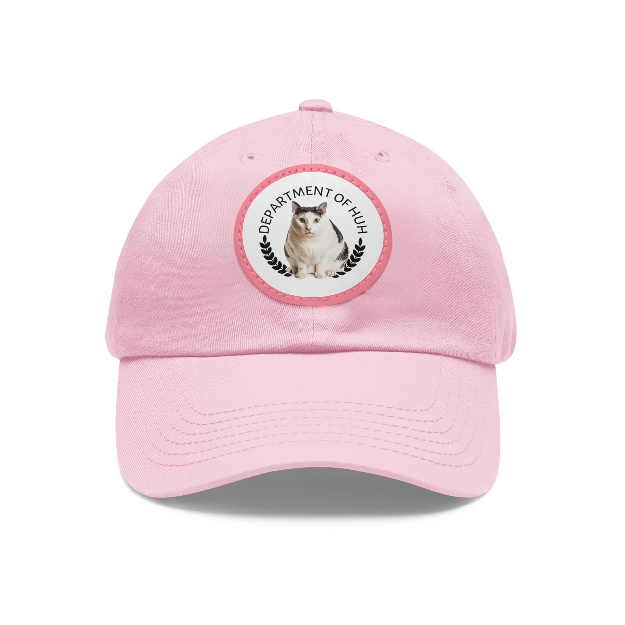 Department of HUH Cat Dad Hat with Leather Patch (Round)