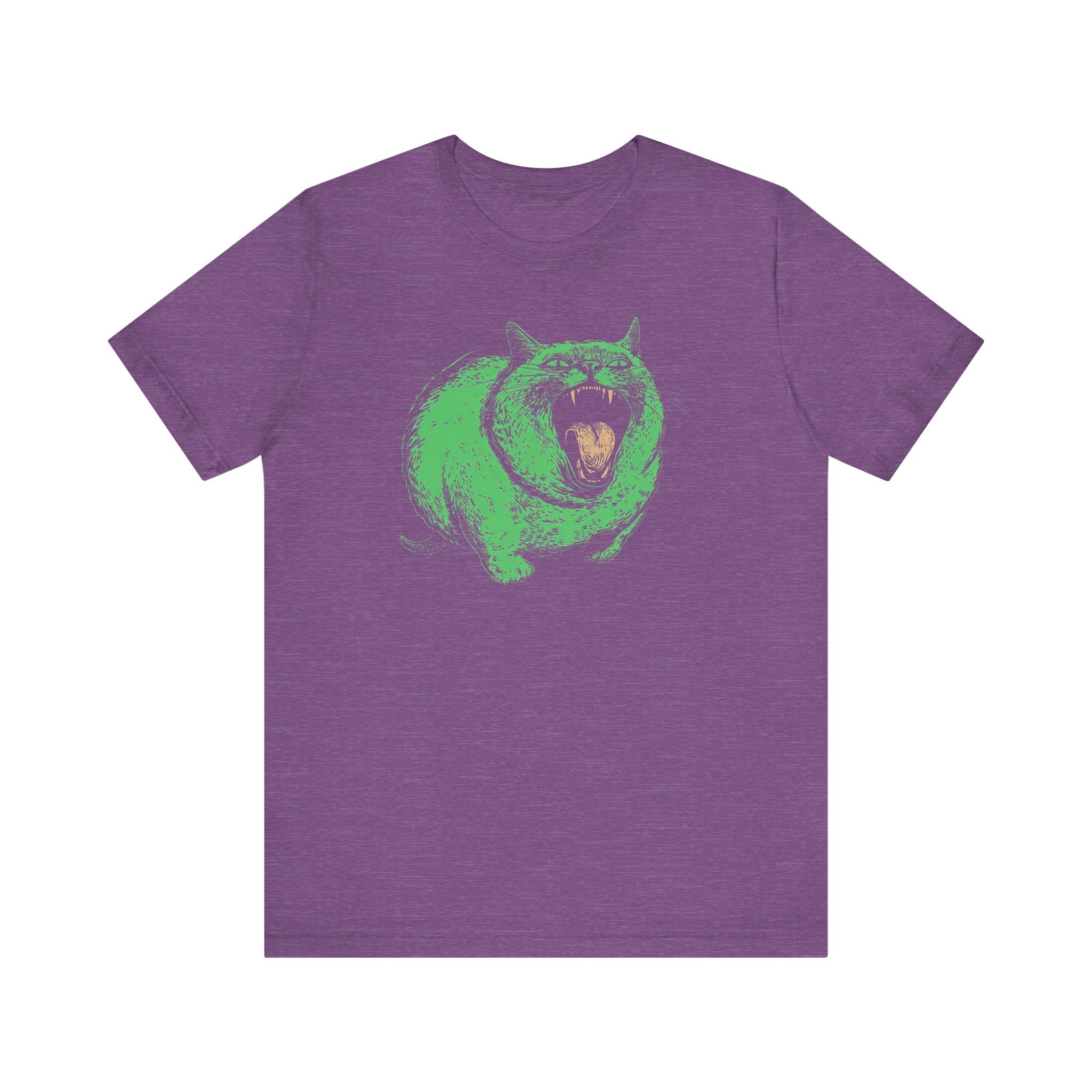 Green Monster Cat T-Shirt - Fierce Feline Halloween Graphic Tee