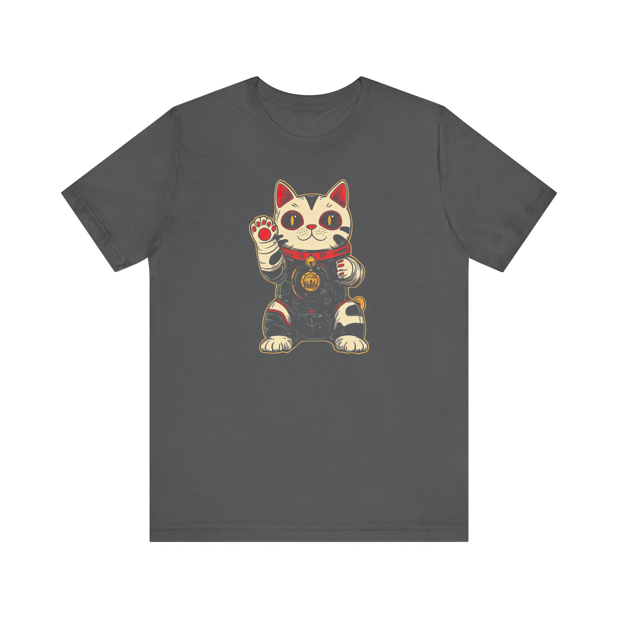 Lucky Cat Robot T-Shirt - Futuristic Maneki-Neko Design