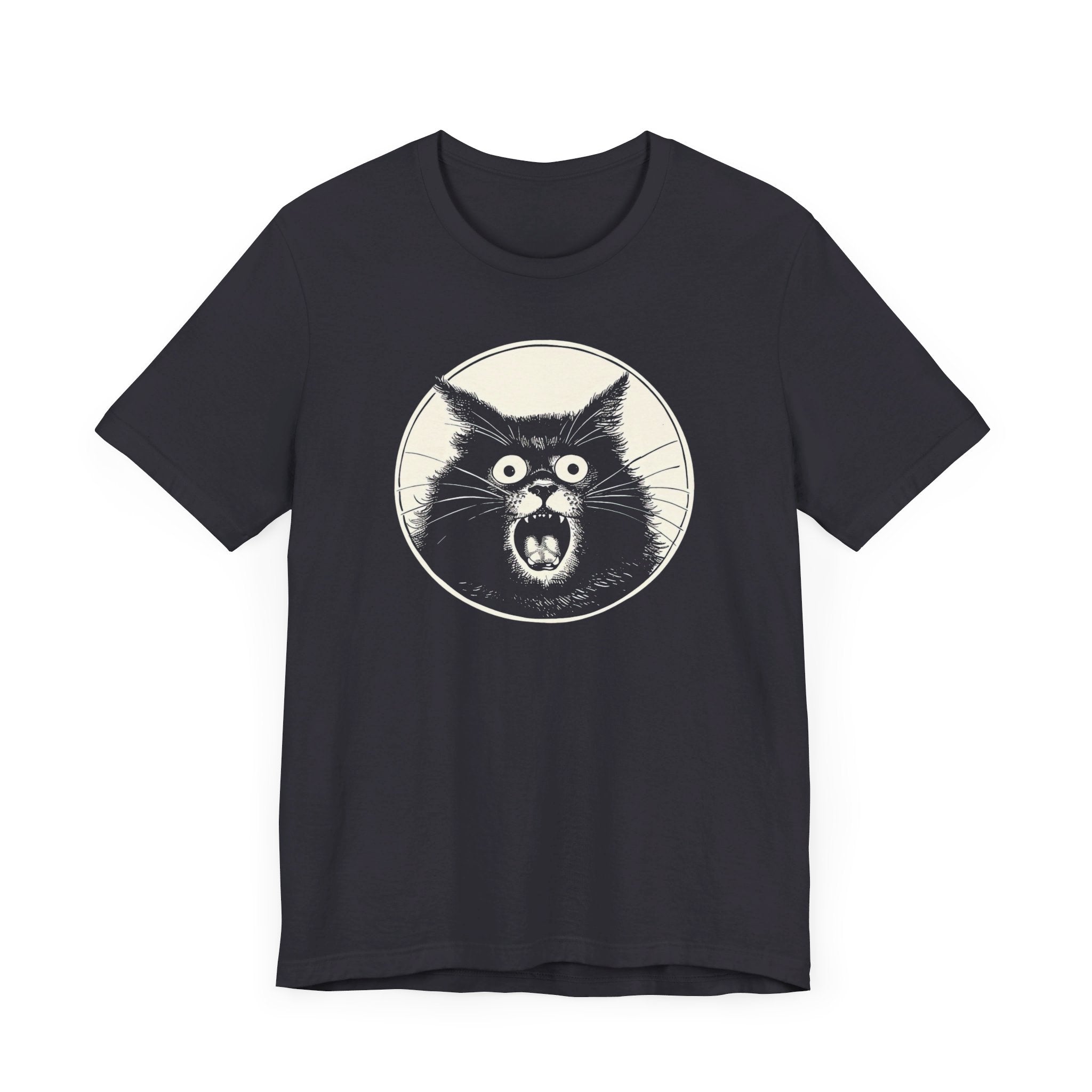 Screaming Cat Graphic Tee – Vintage Style Cat Lover Shirt