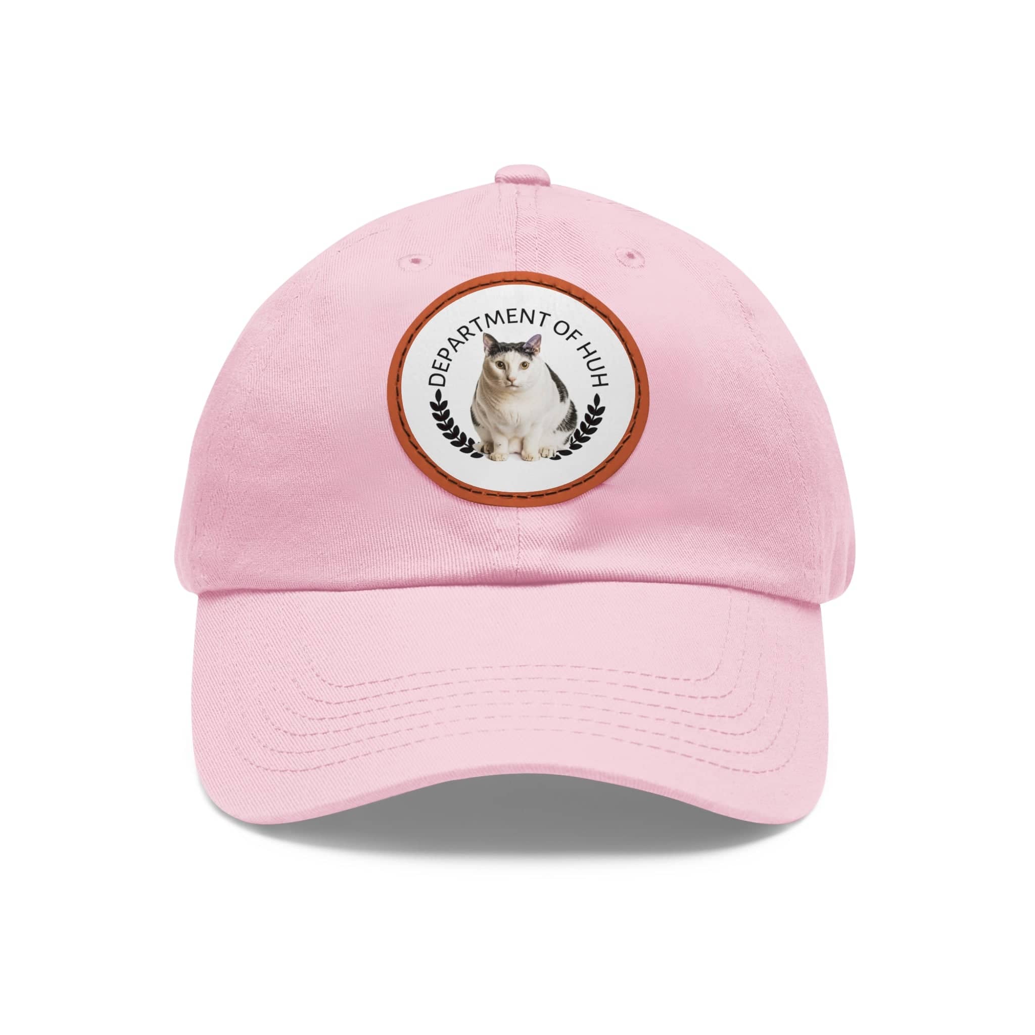 Department of HUH Cat Dad Hat with Leather Patch (Round)