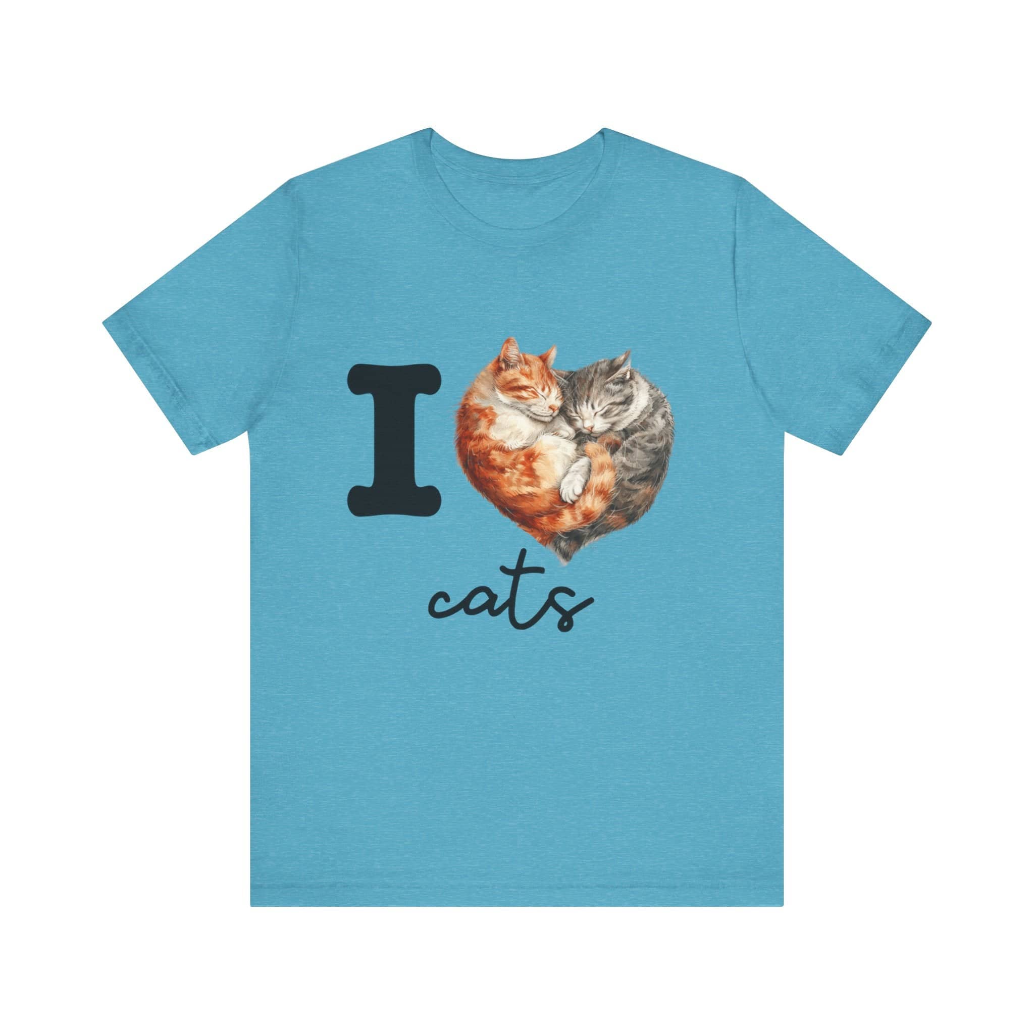 Feline Affection Tee - 'I Heart Cats' Cuddle Short Sleeve Tee