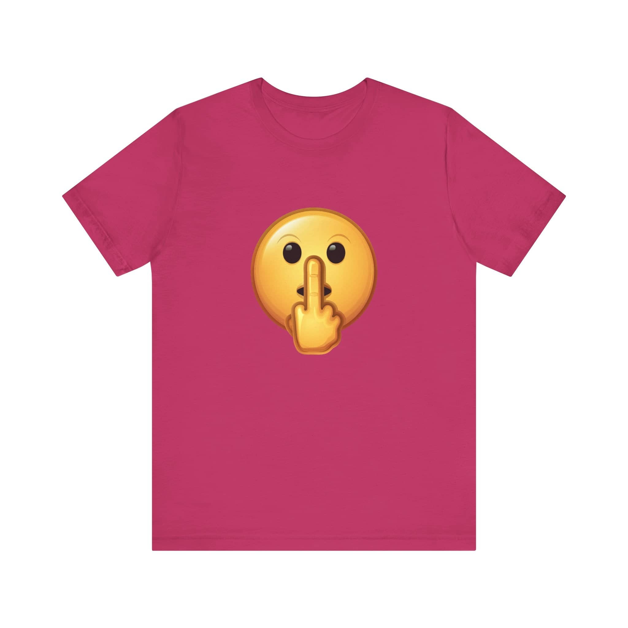 Middle Finger FU Shh Silent Protest Emoji Tee (Small Graphic)