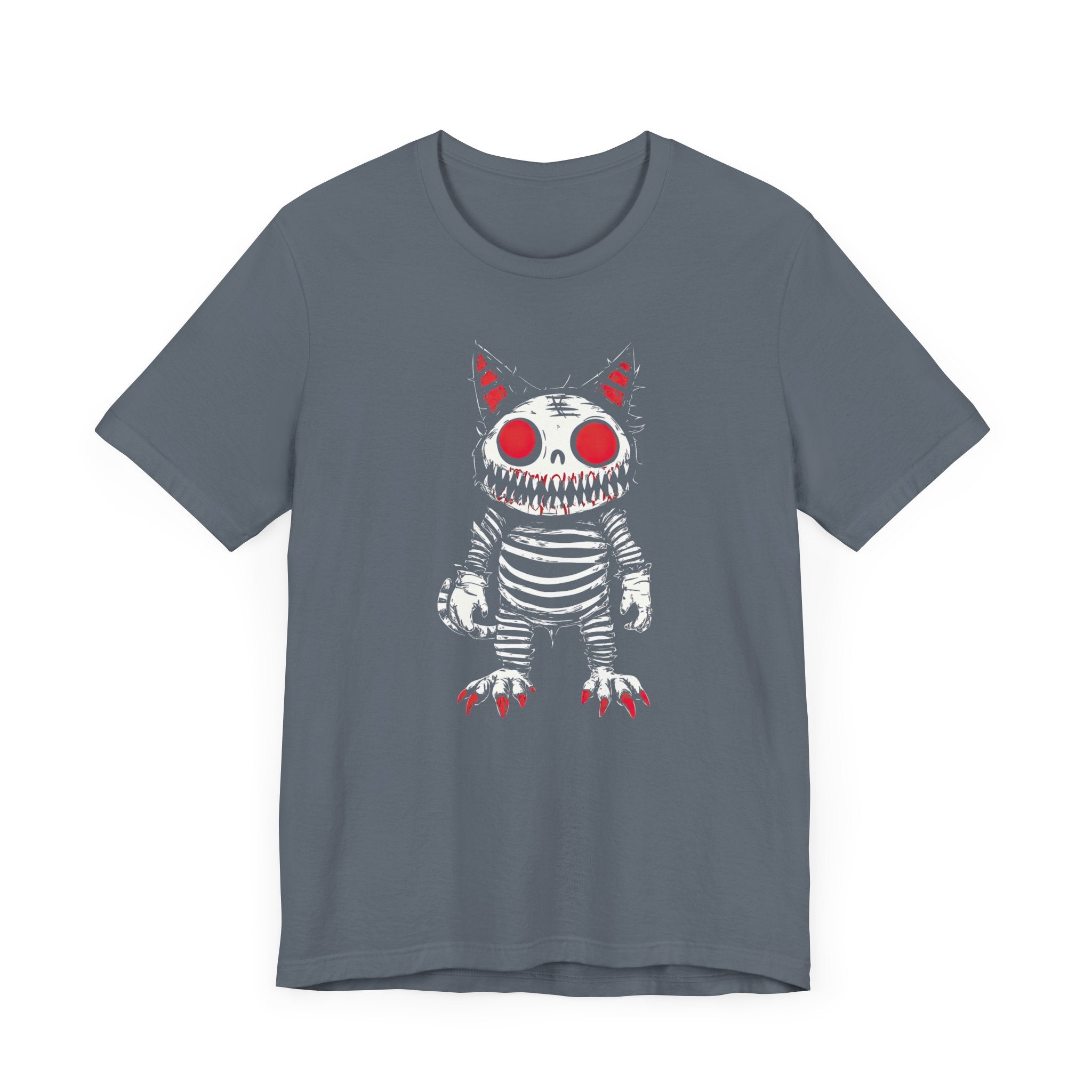 Creepy Striped Skeleton Cat Tee