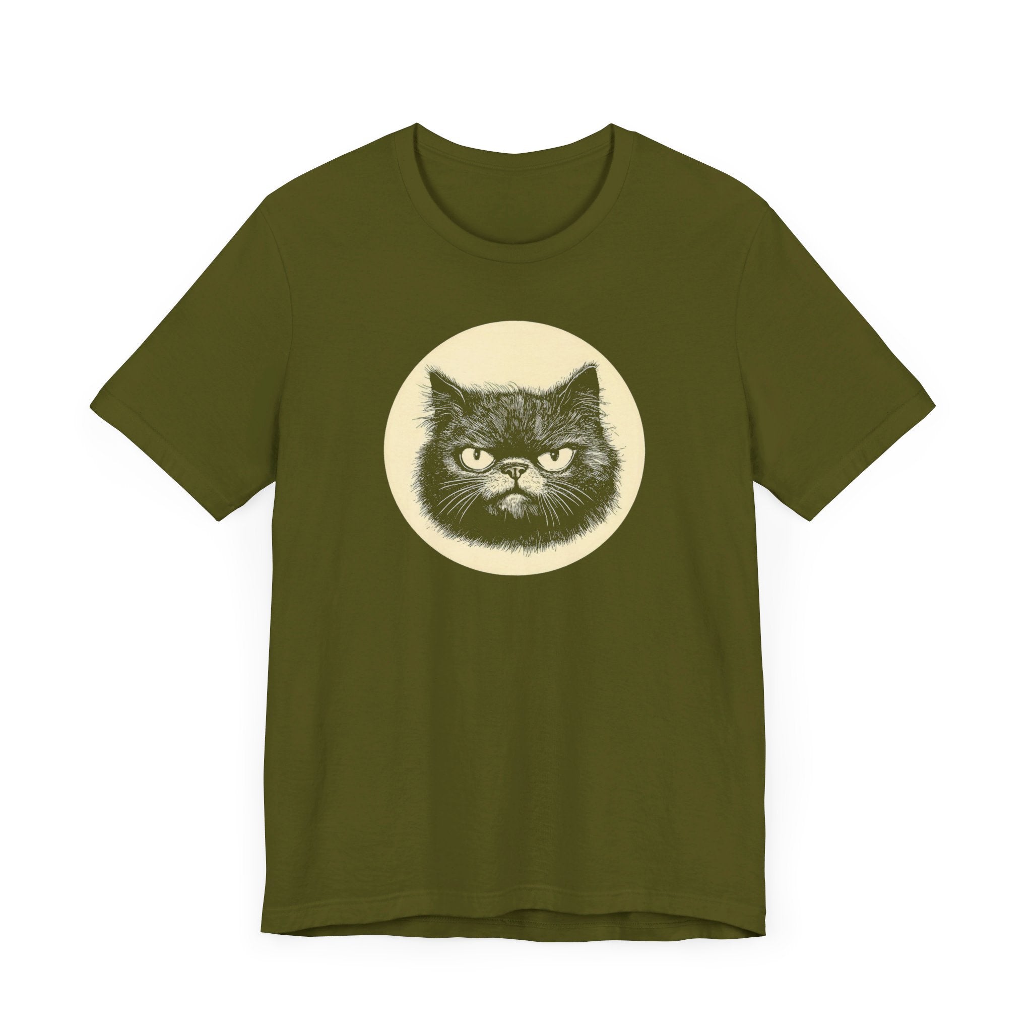 Grumpy Black Cat Graphic Tee – Vintage Style Cat Lover Shirt