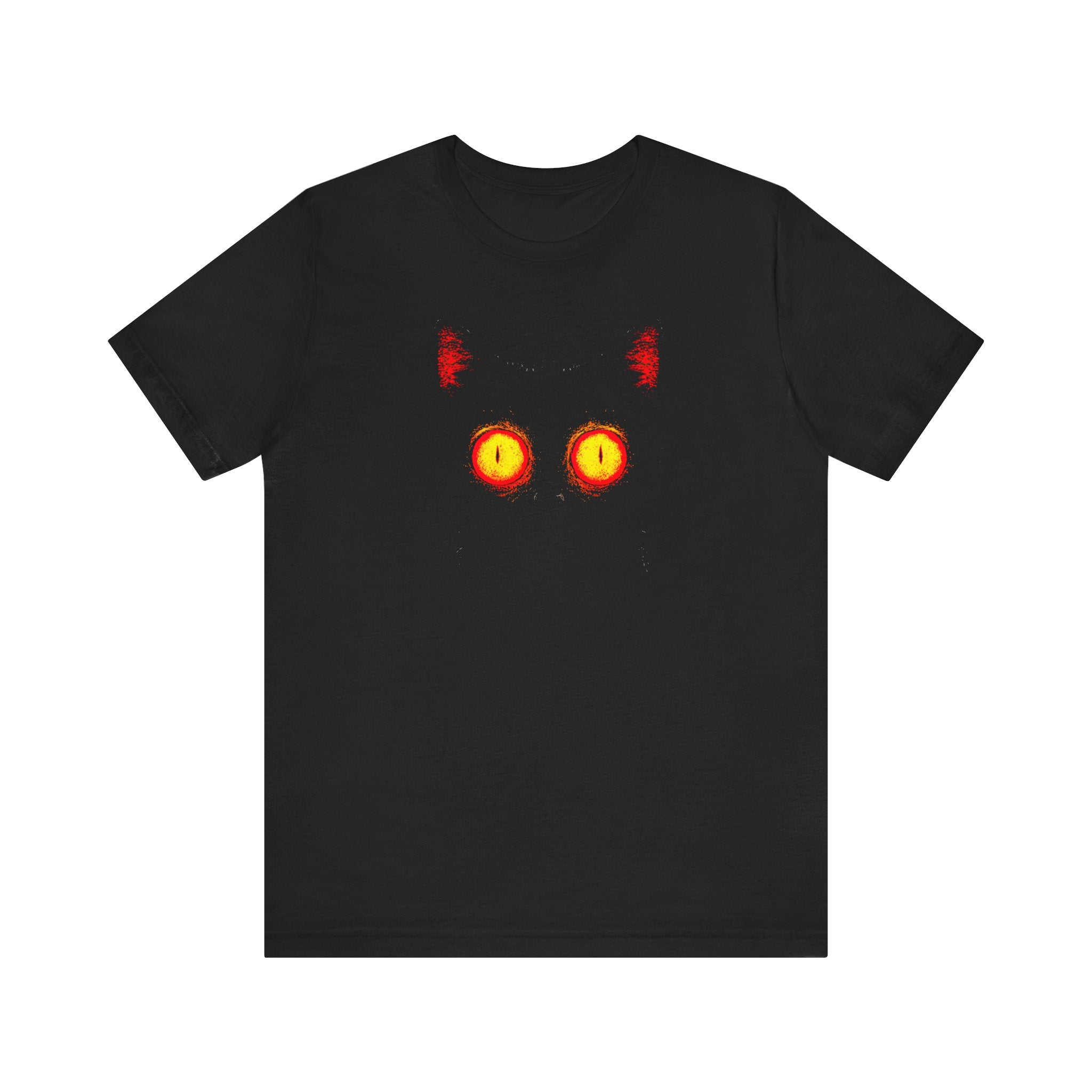 Glowing Cat Eyes T-Shirt – Mysterious Black Cat Tee