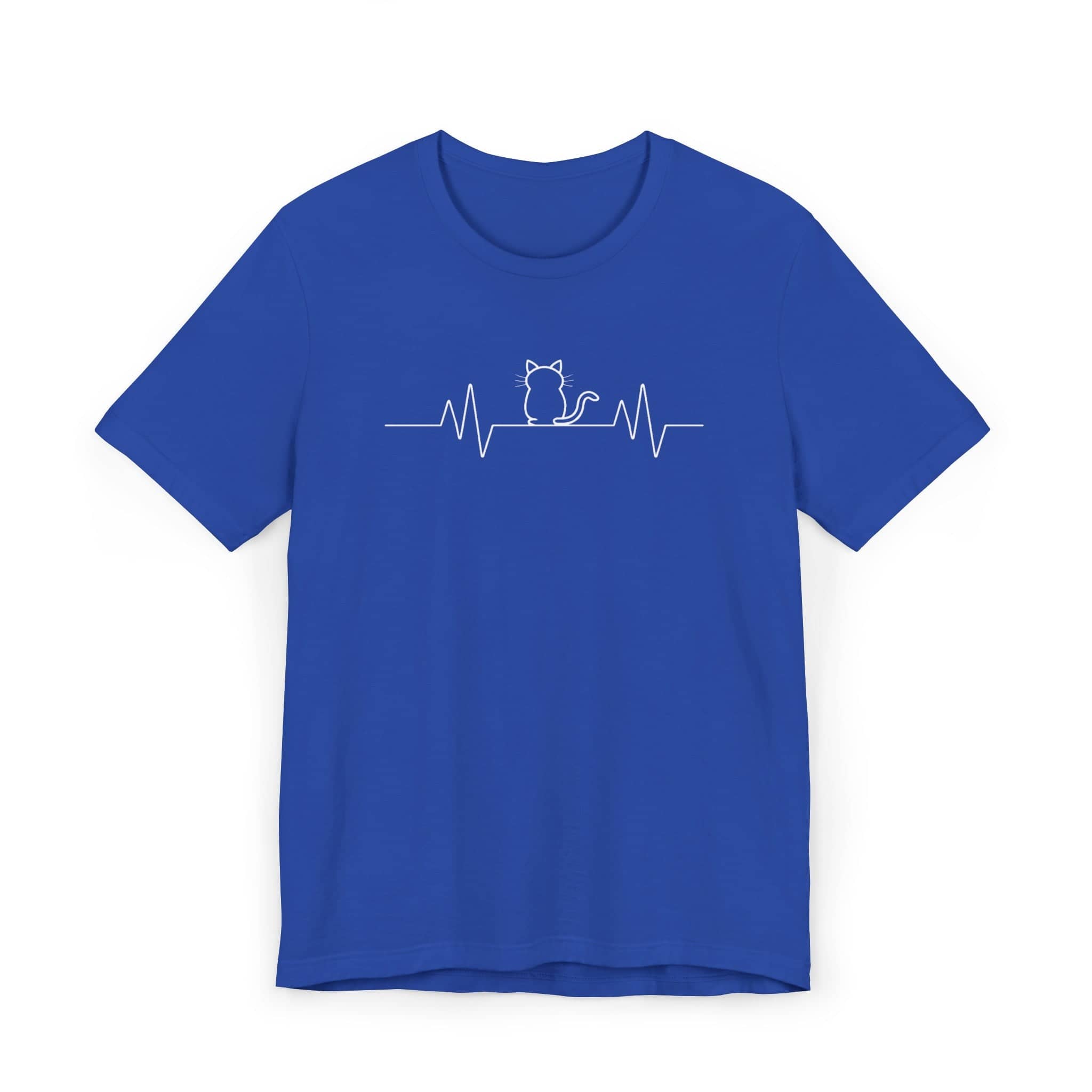 Minimalist Cat Heartbeat Shirt Simple Cat Lover Gift