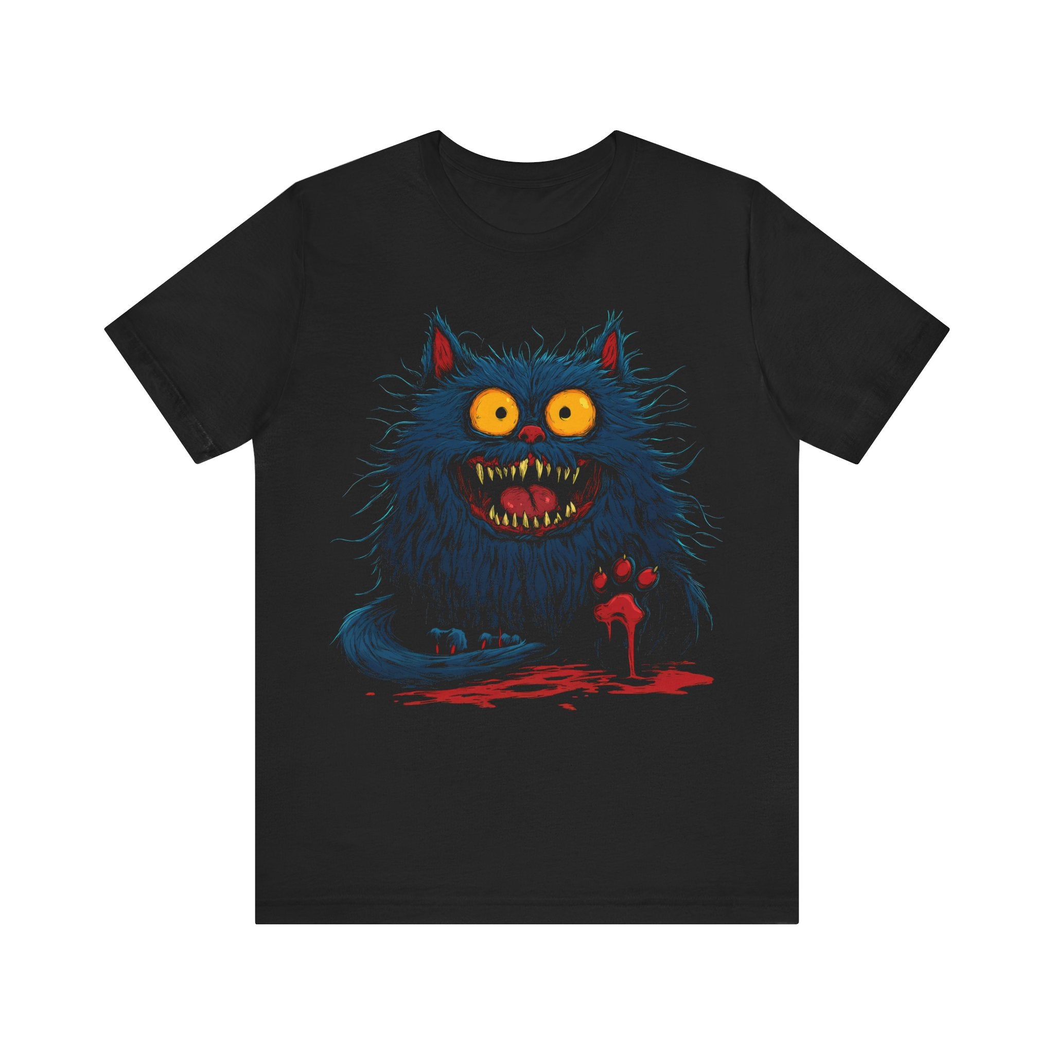 Creepy Cat T-Shirt Funny Horror Design