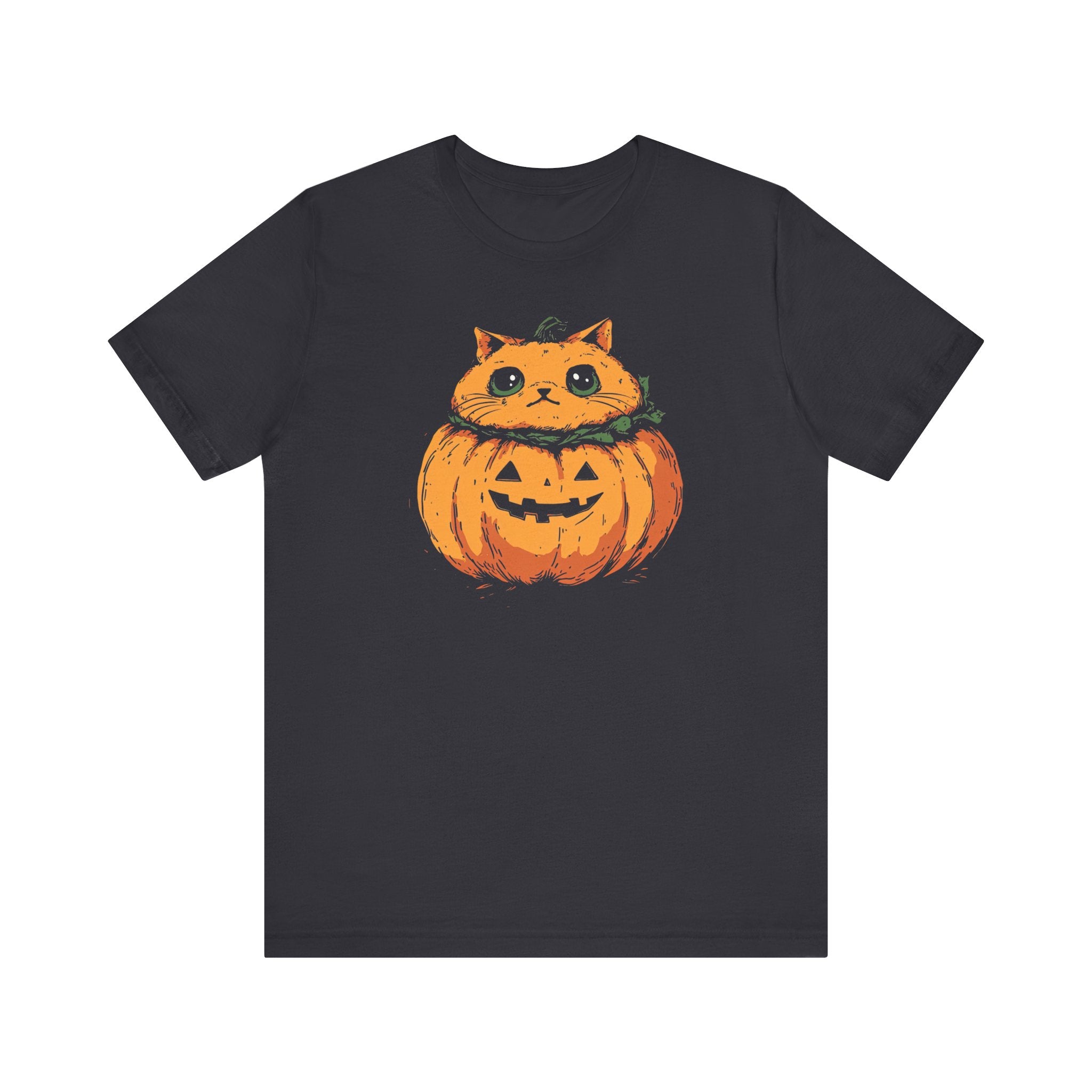 Pumpkin Cat T-Shirt - Cute Halloween Jack-o’-Lantern Kitty Design