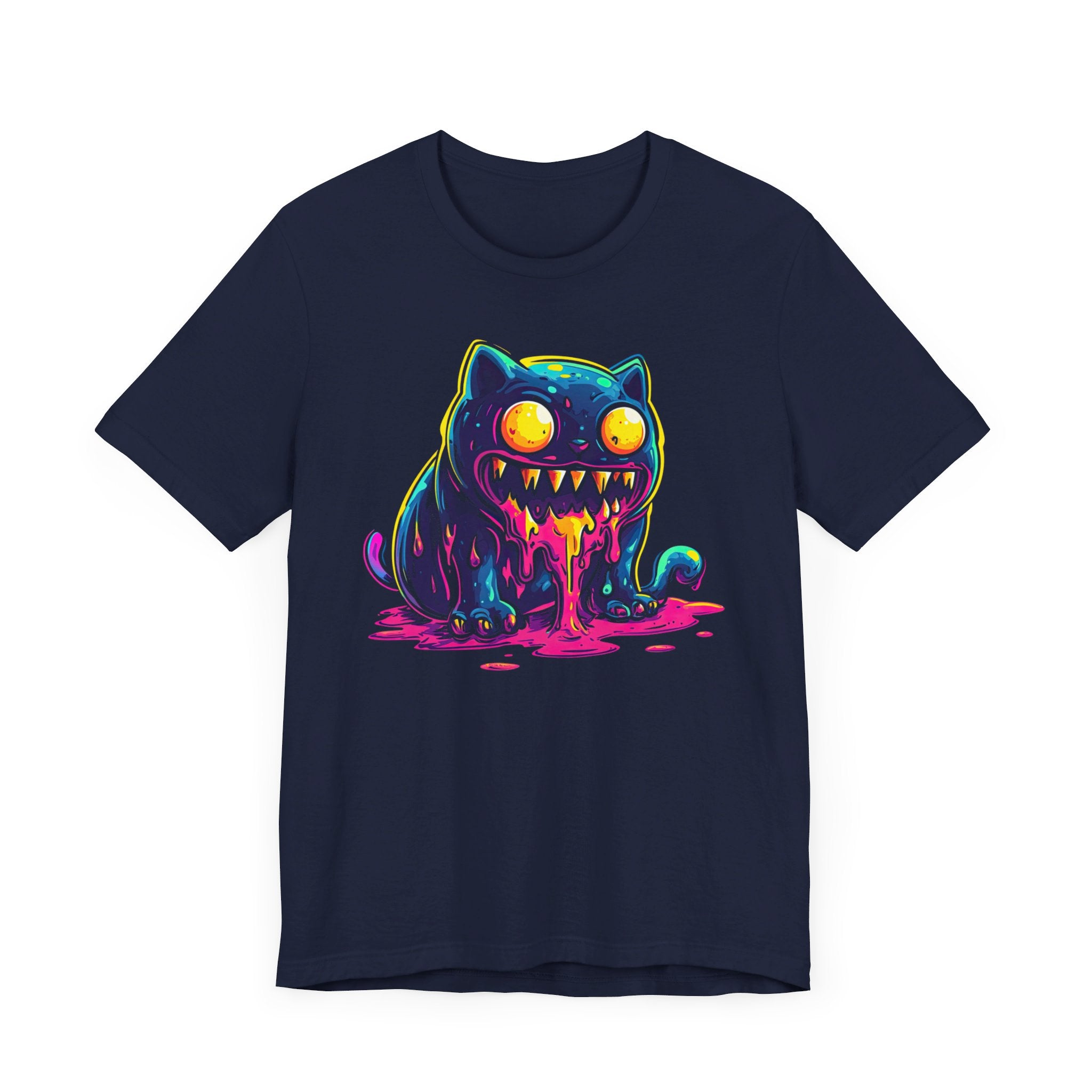 Neon Monster Cat T-Shirt Bold and Quirky Design