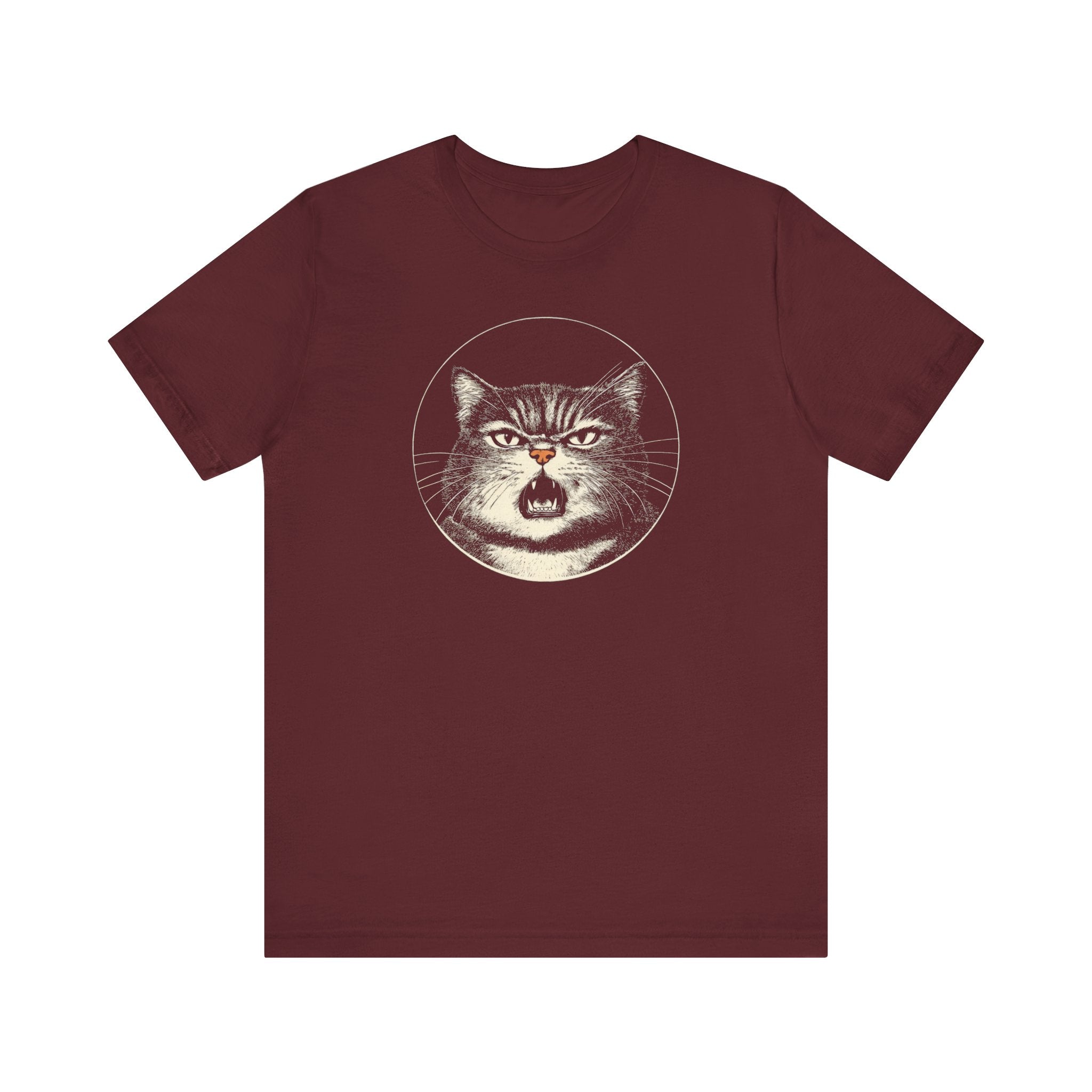 Angry Cat Graphic Tee – Vintage Style Cat Lover Shirt