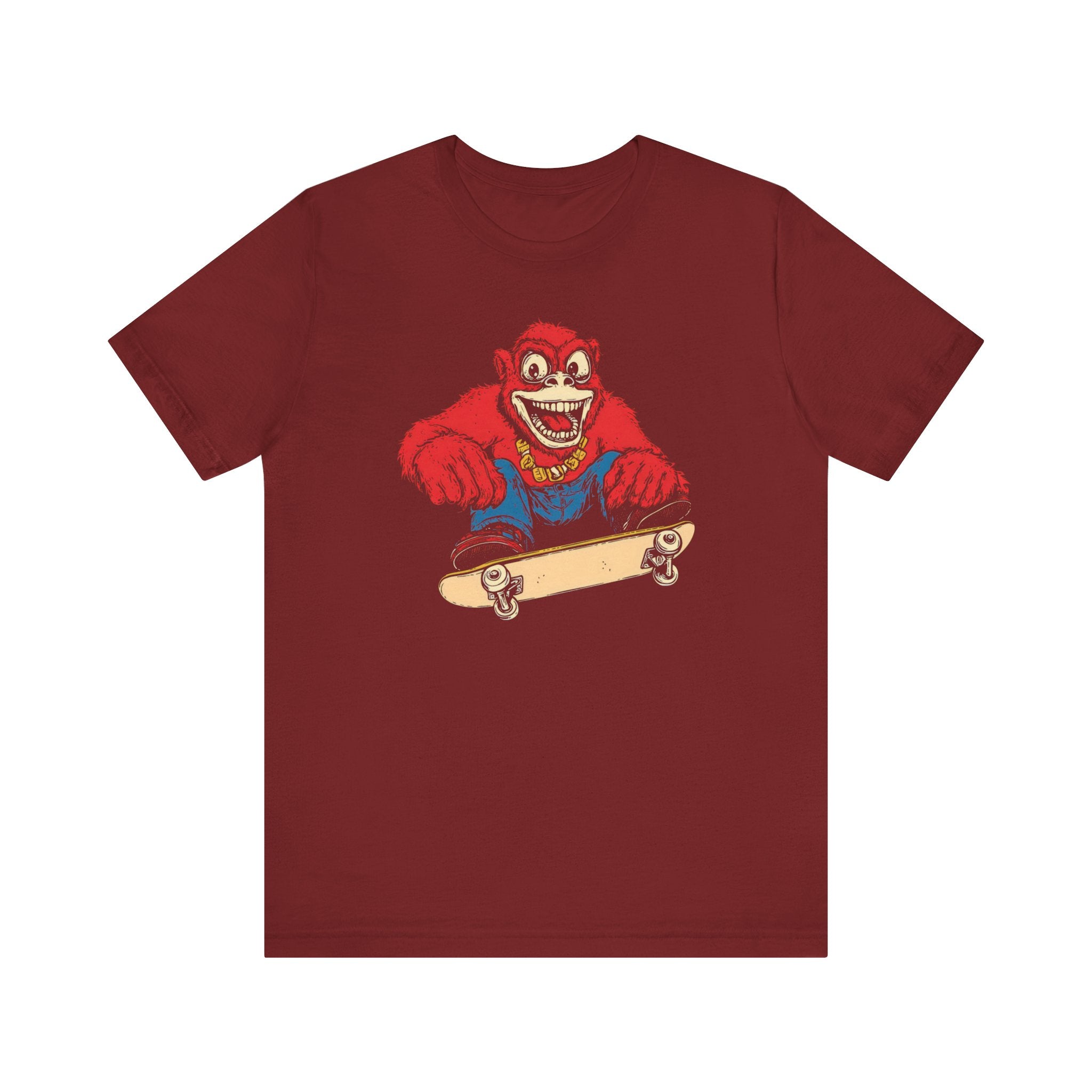 Skateboarding Gorilla T-Shirt - Cool Retro Style Ape Graphic Tee