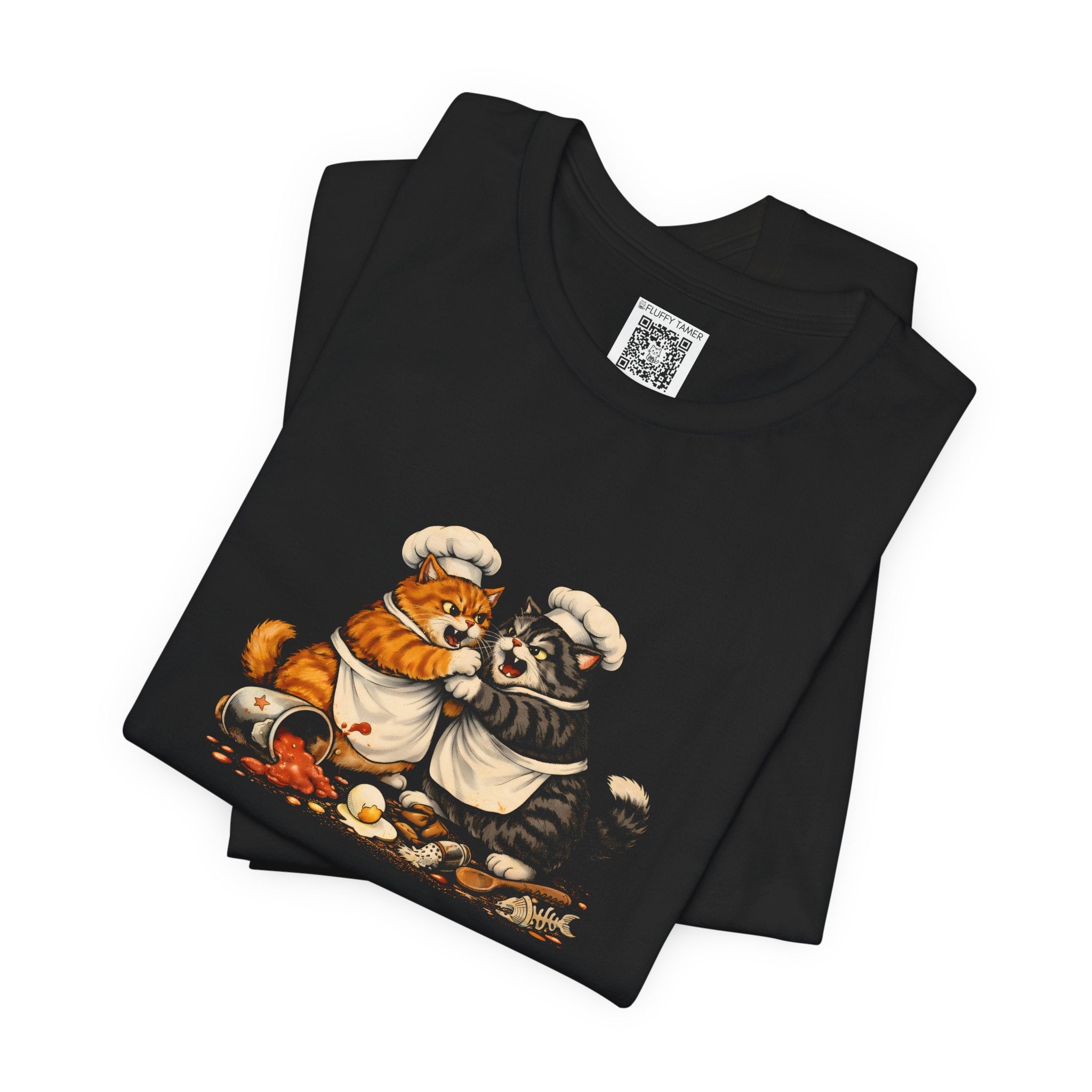 Unisex Jersey Short Sleeve Tee (Black) – Fighting Chef Cats Graphic