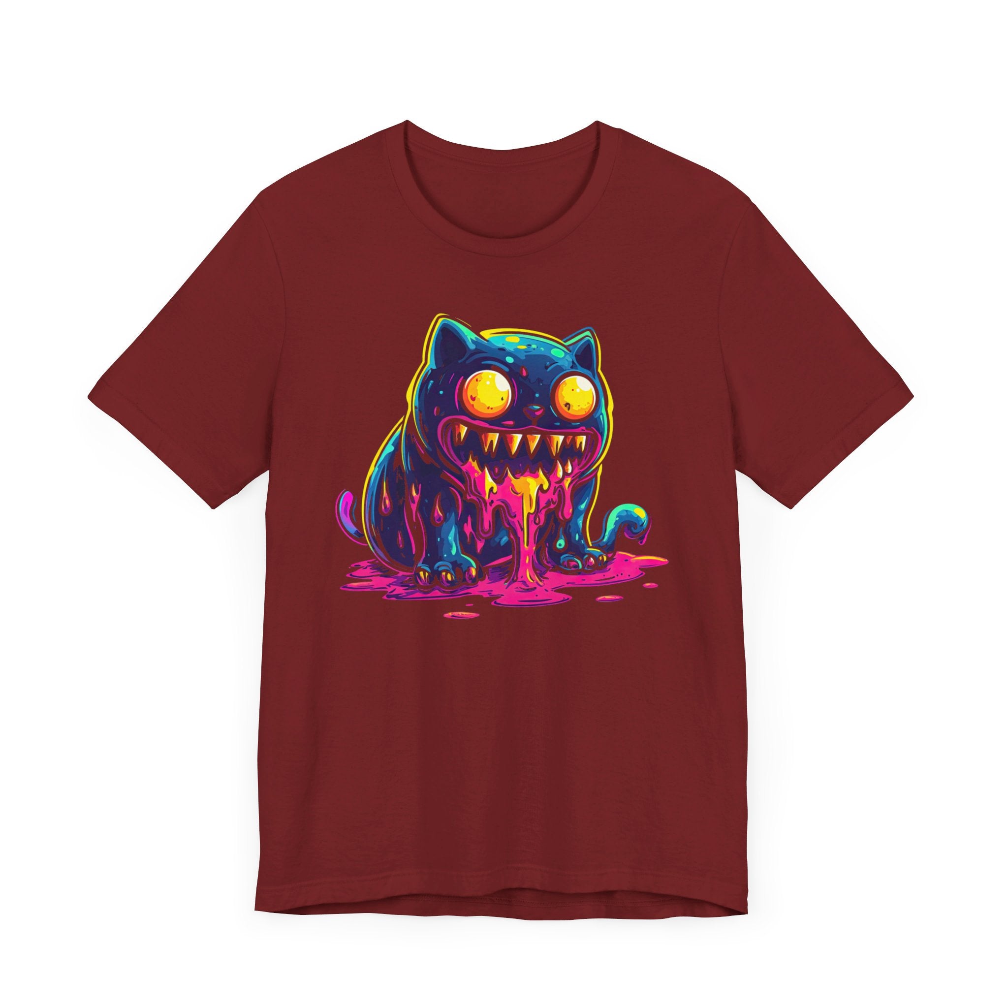 Neon Monster Cat T-Shirt Bold and Quirky Design