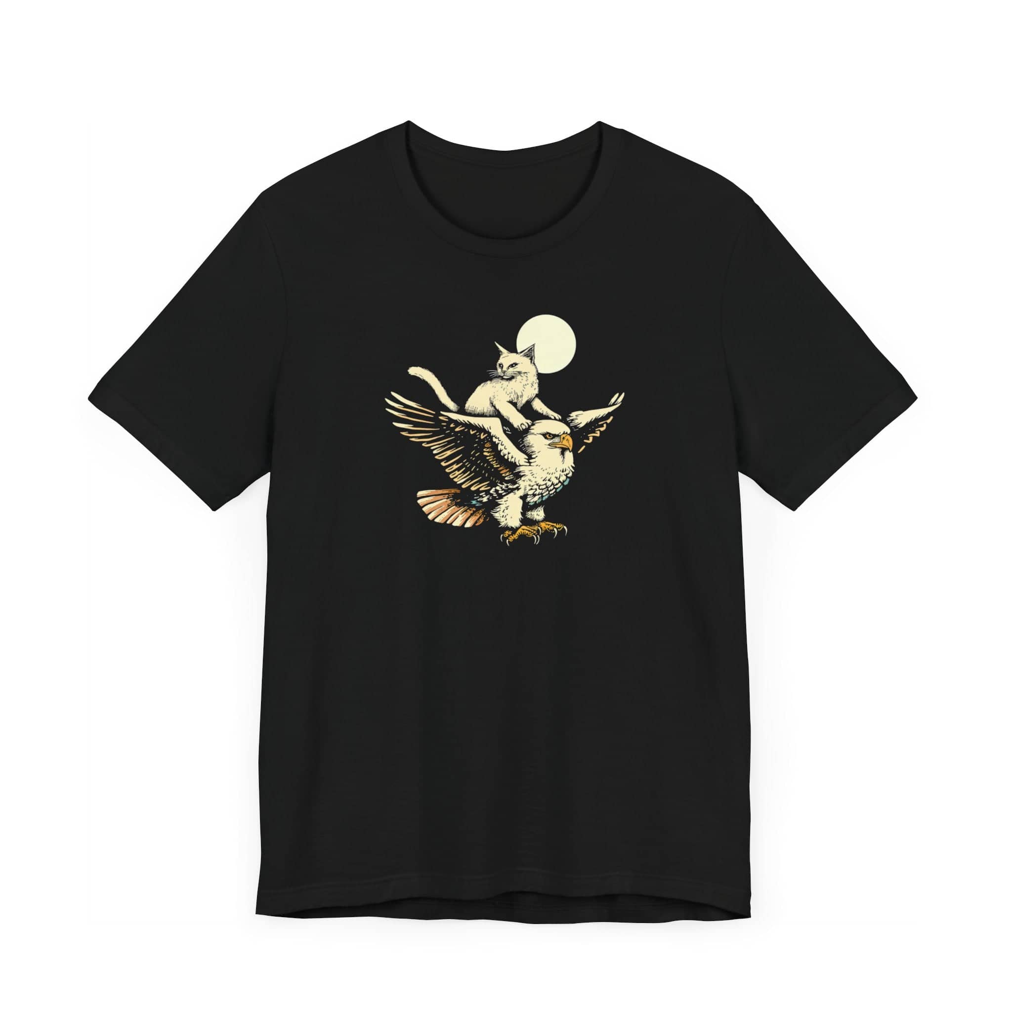 Cat Riding Eagle Vintage Style T-Shirt