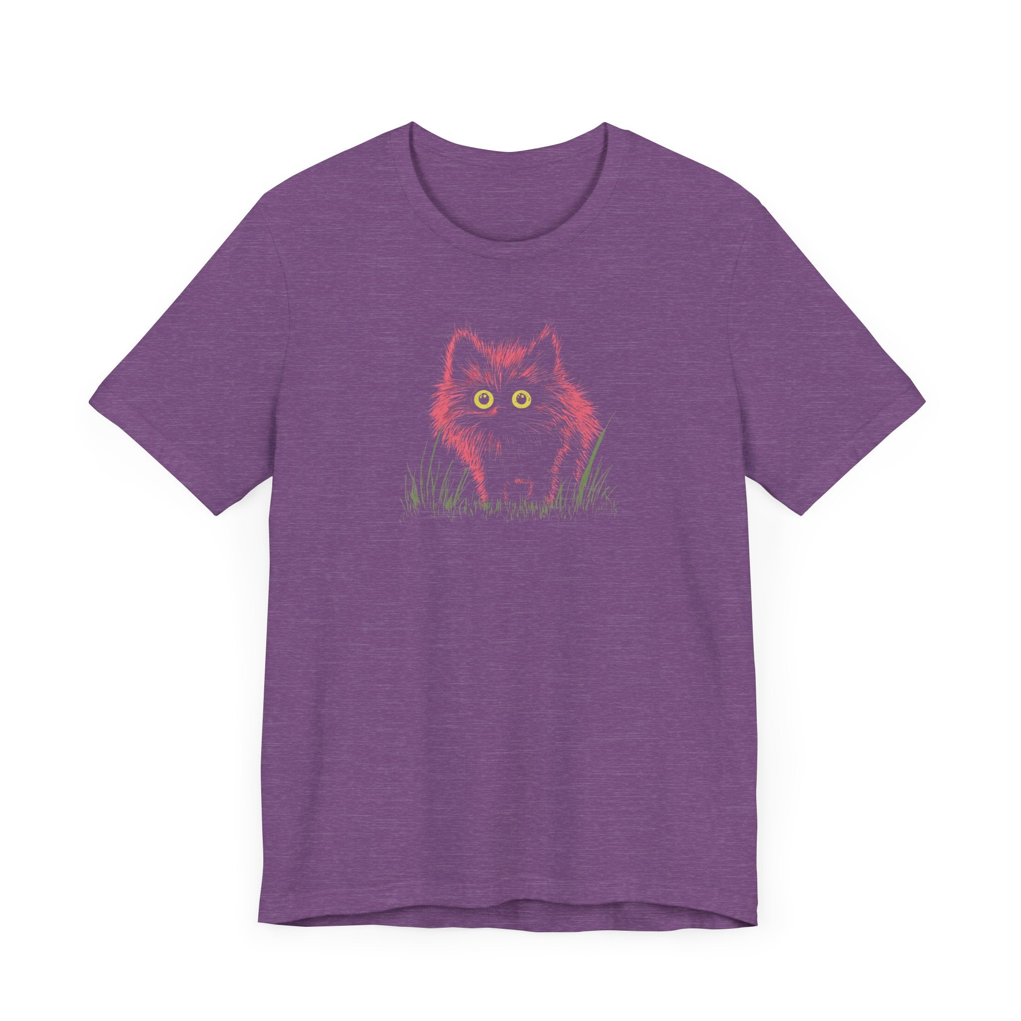 Neon Pink Fluffy Cat Graphic Tee