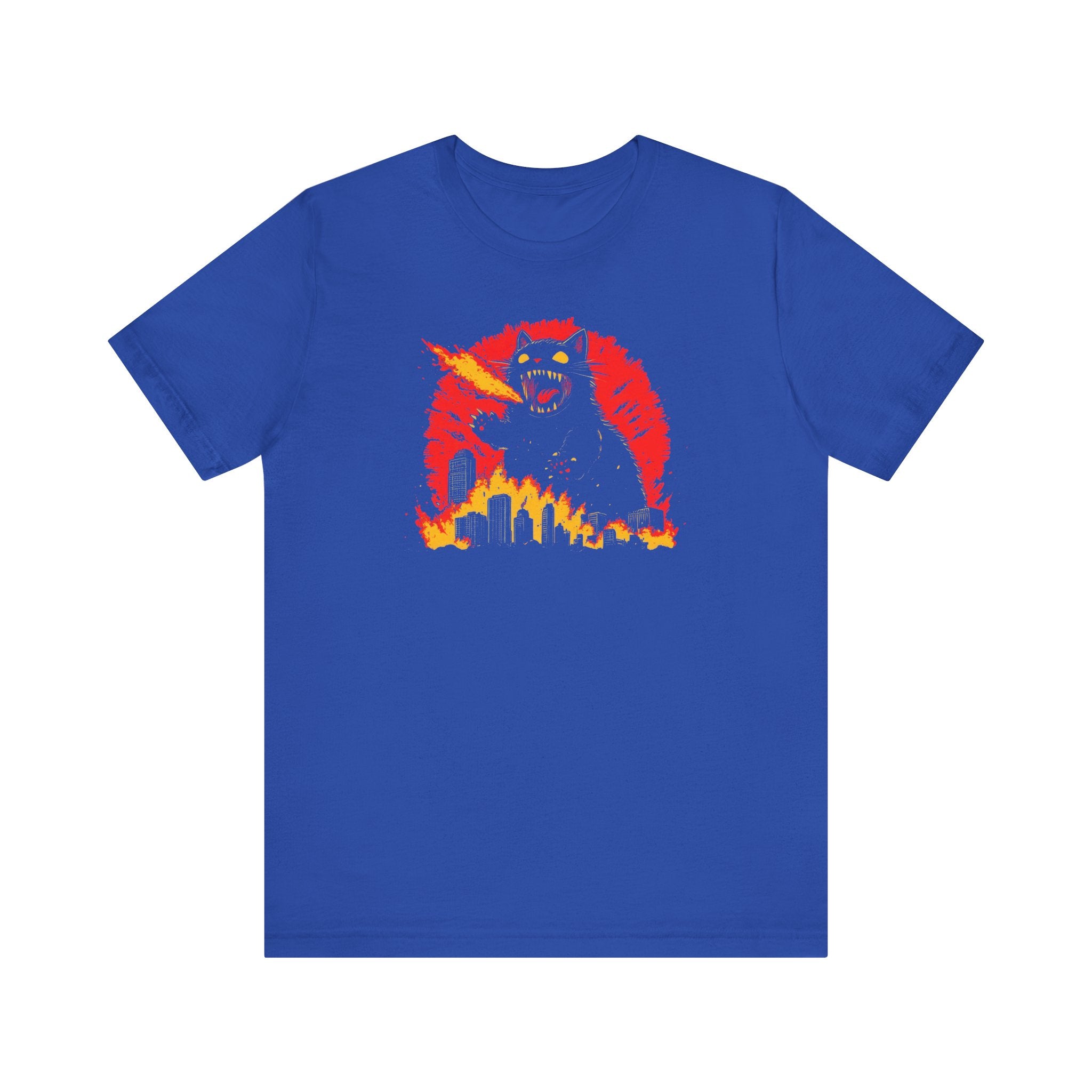 Catzilla Firestorm T-Shirt Fierce Cat Flame Attack Design