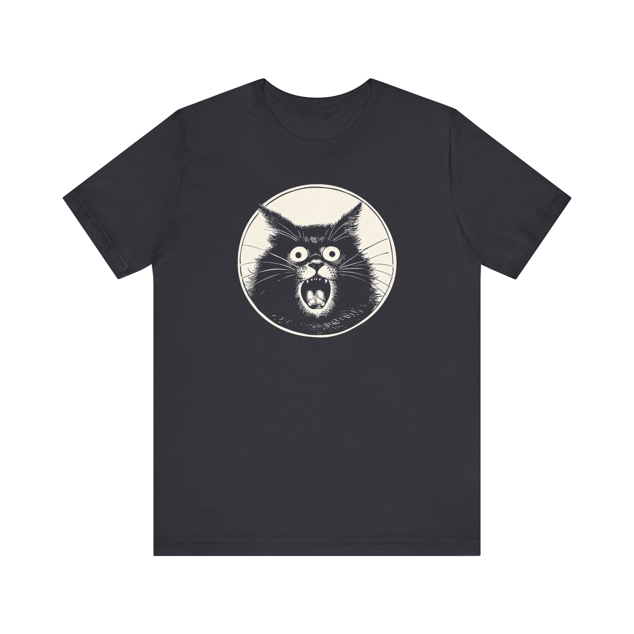 Screaming Cat Graphic Tee – Vintage Style Cat Lover Shirt