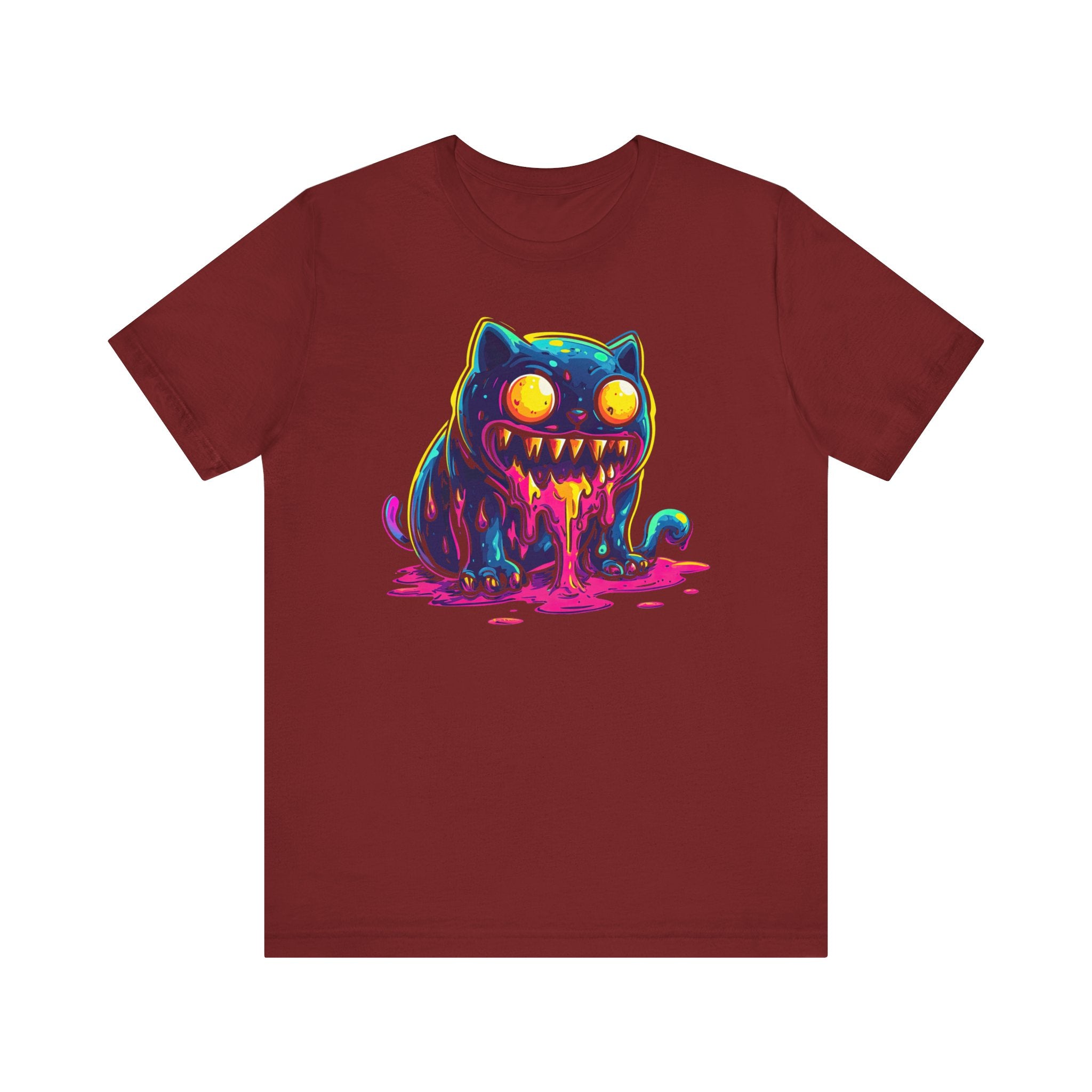 Neon Monster Cat T-Shirt Bold and Quirky Design