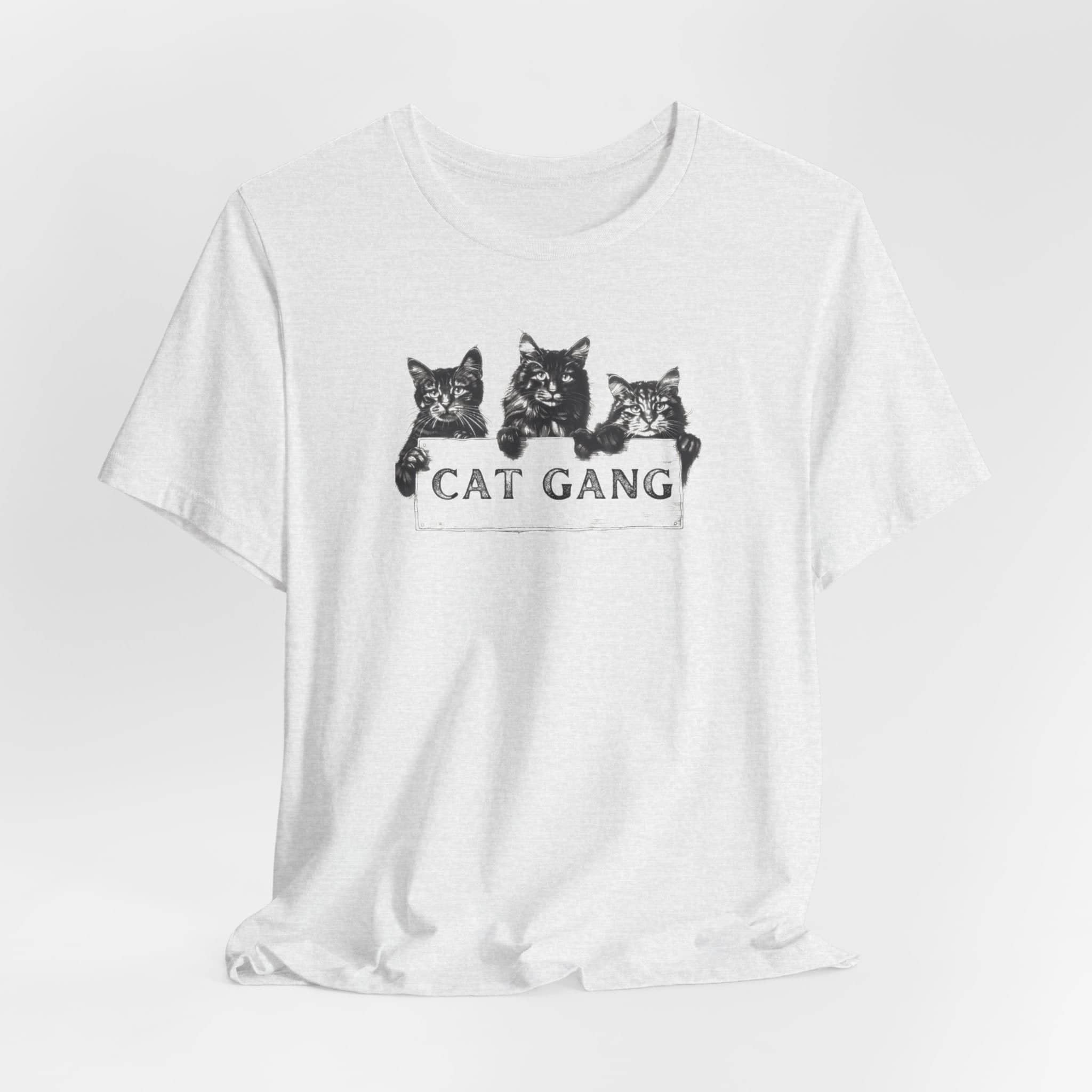 Cat Gang Shirt Funny Cat Lover Unisex Jersey Short Sleeve Tee