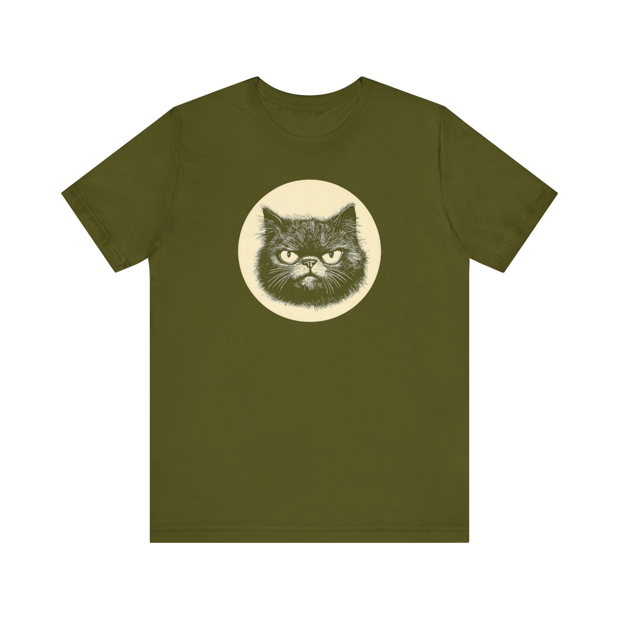 Grumpy Black Cat Graphic Tee – Vintage Style Cat Lover Shirt