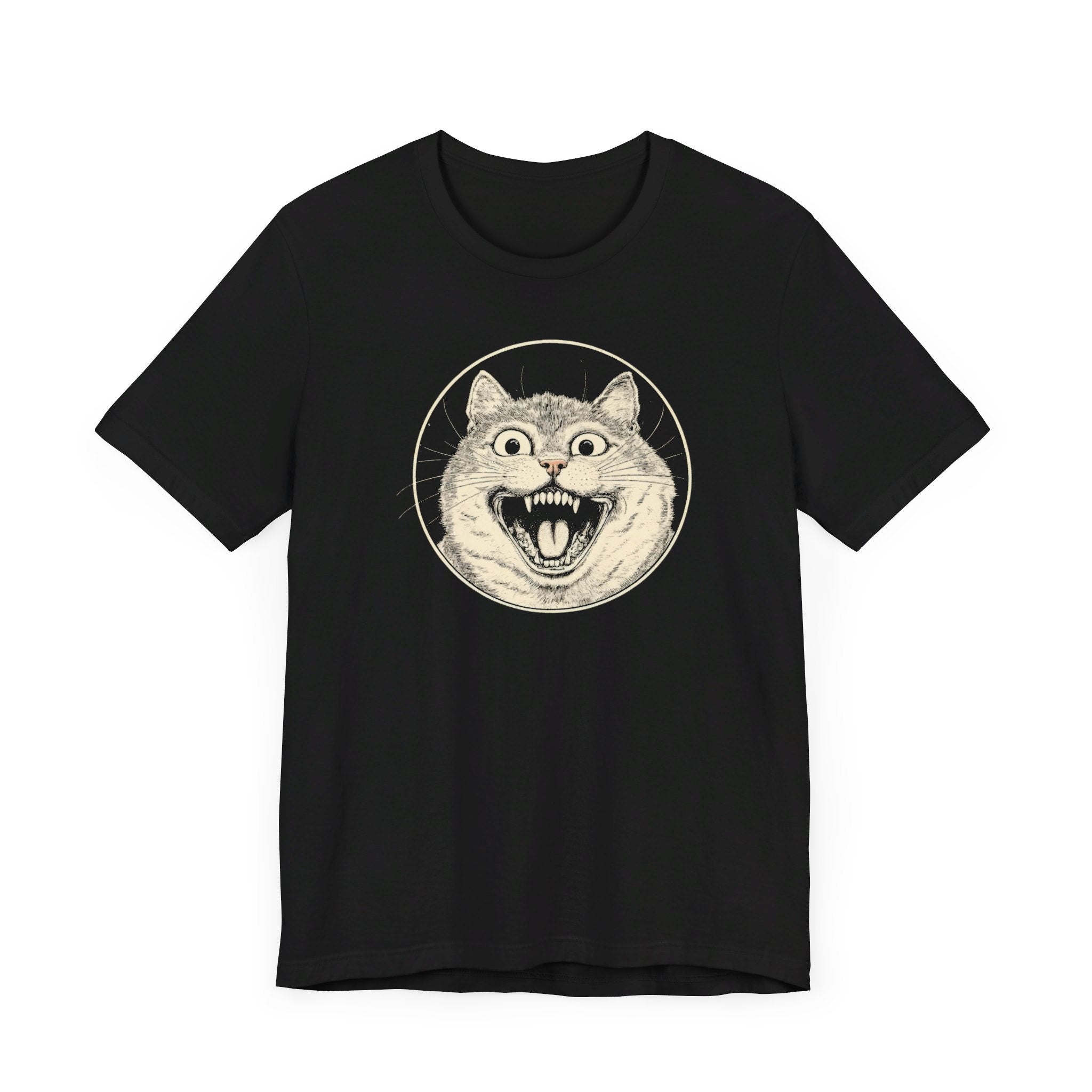 Roaring Cat Graphic Tee – Vintage Style Cat Lover Shirt