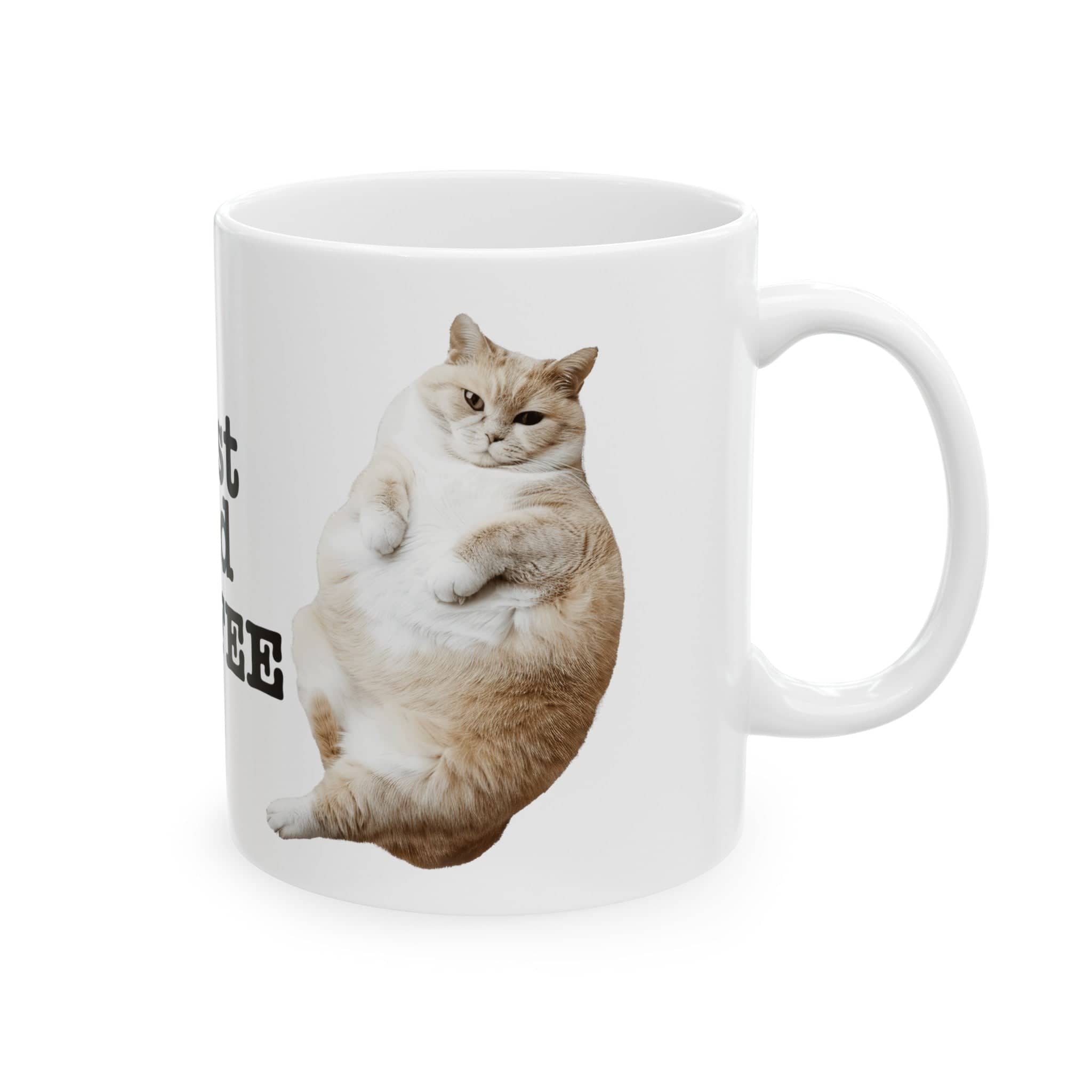 Just Add Coffee Cat Mug Funny Cat Lover Gift Ceramic Mug, (11oz, 15oz)