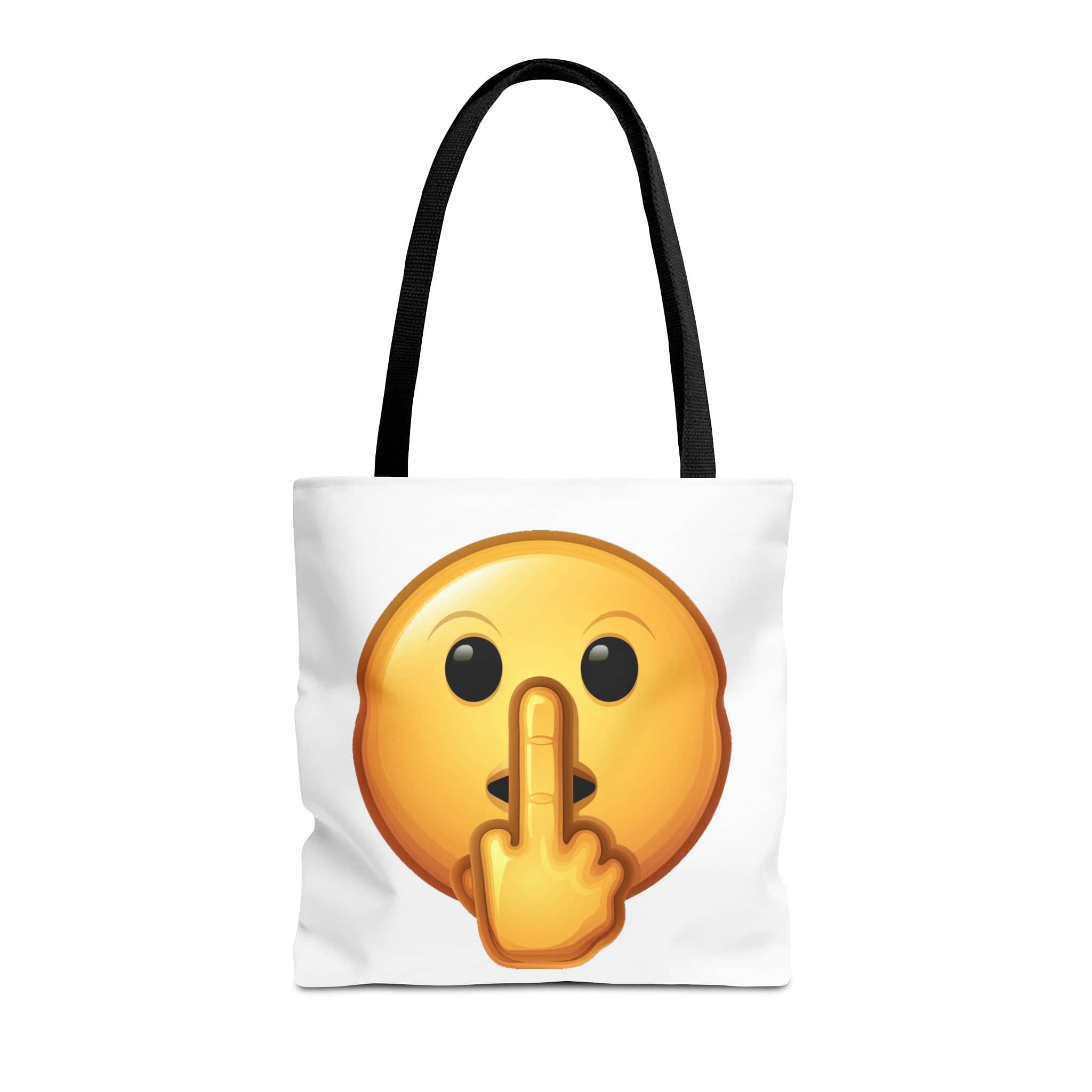 Middle Finger FU Shh Silent Protest Emoji Tote Bag (AOP)