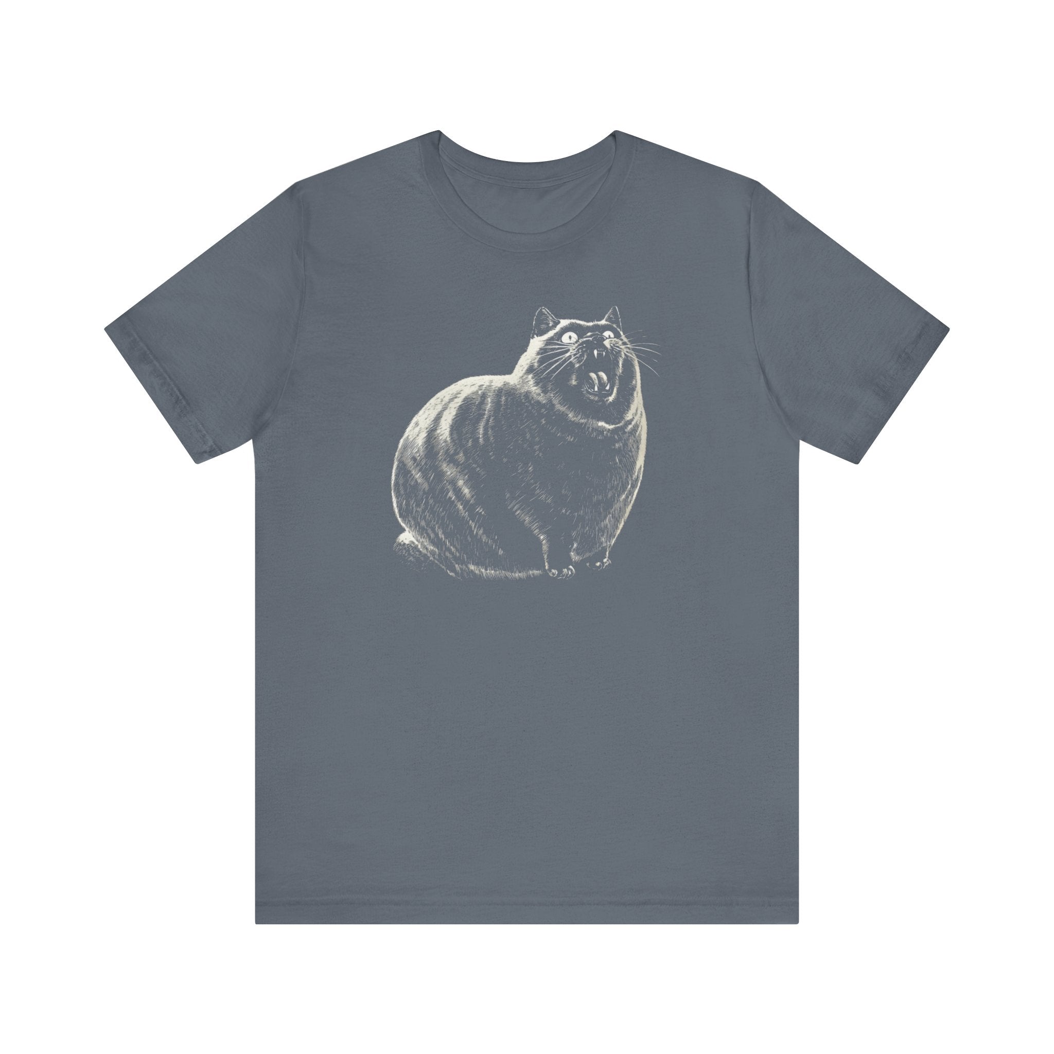 Yowling Chonky Cat Graphic T-Shirt Funny Cat Lover Tee