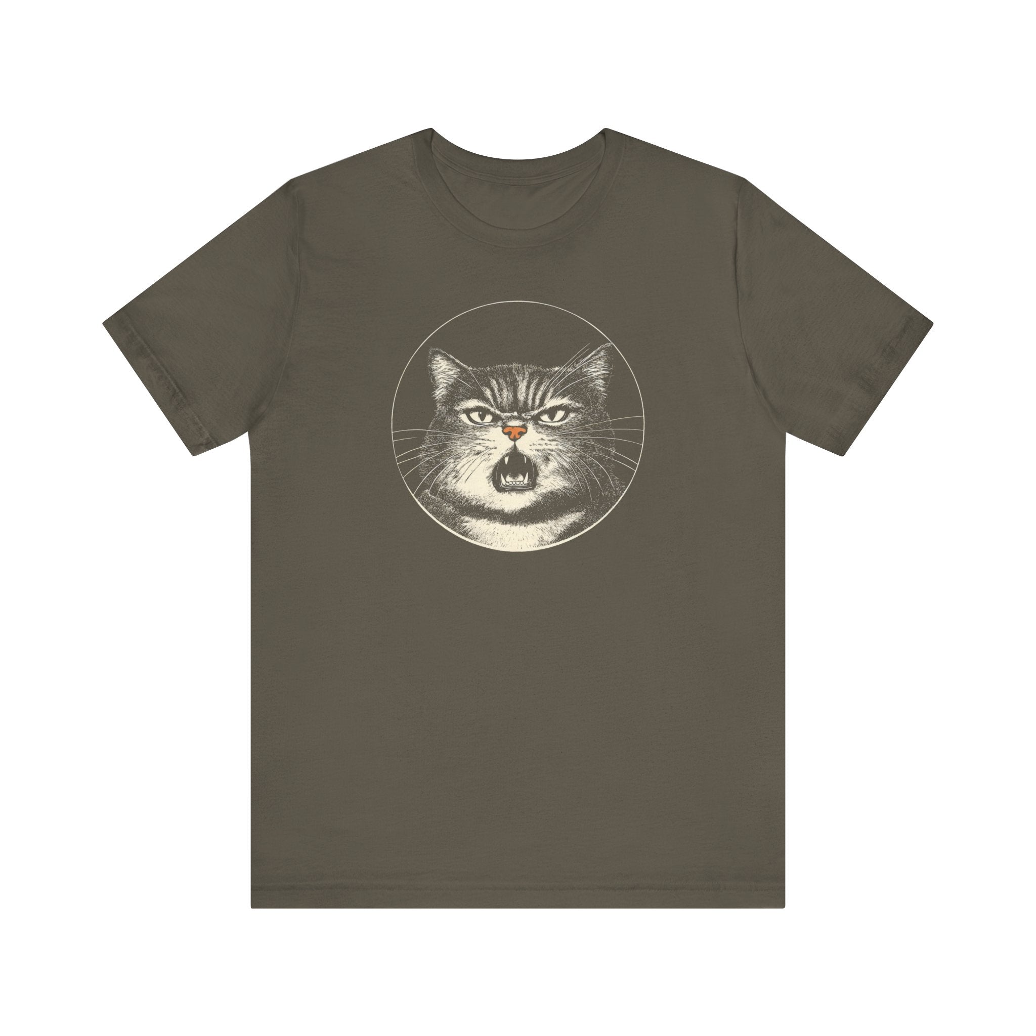 Angry Cat Graphic Tee – Vintage Style Cat Lover Shirt