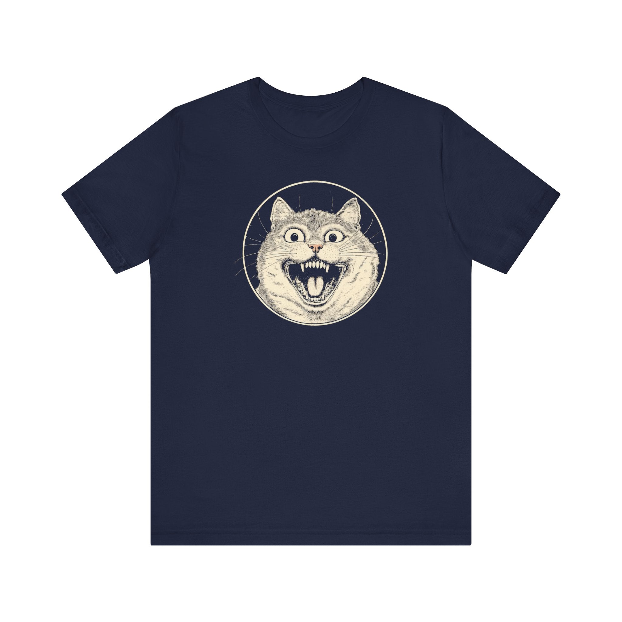Roaring Cat Graphic Tee – Vintage Style Cat Lover Shirt