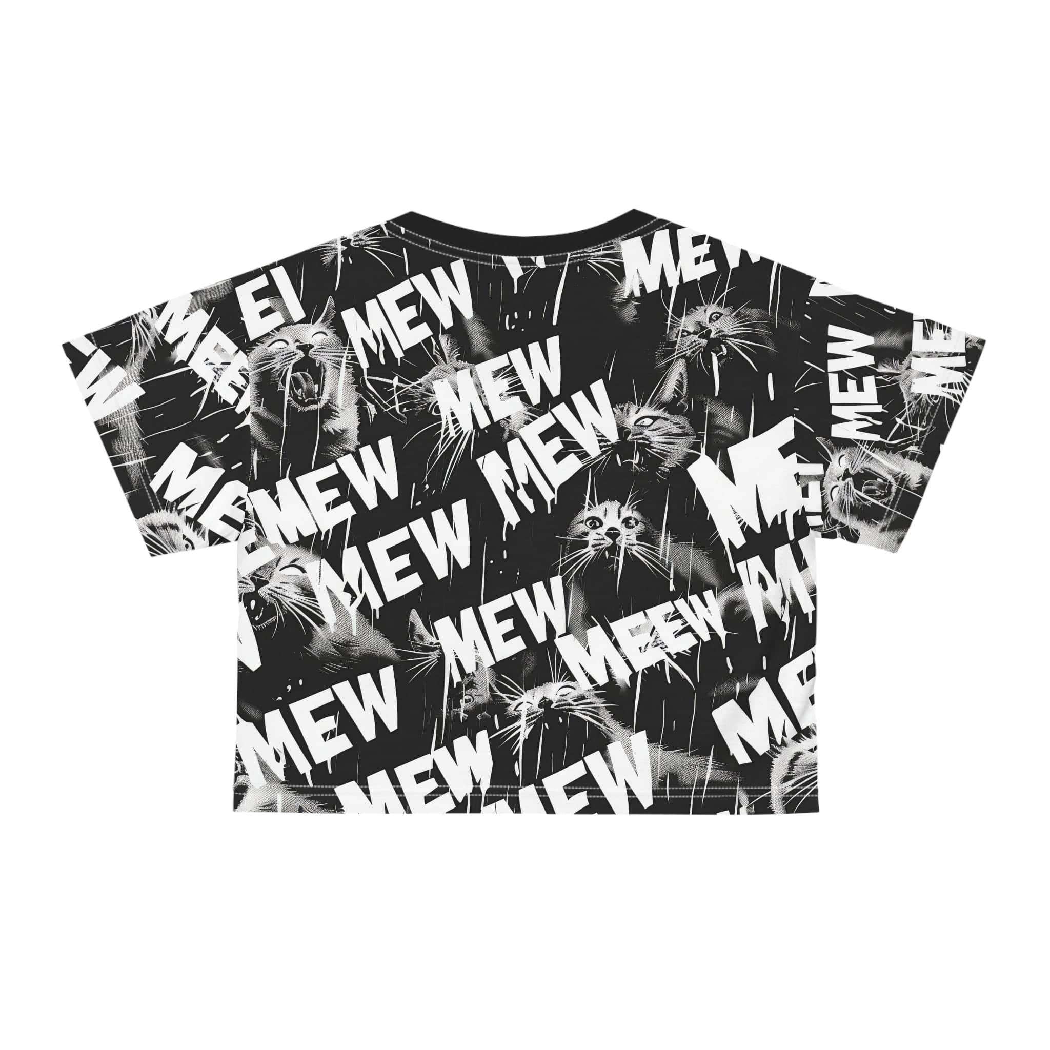 Dramatic Kitty All-Over Print Crop Tee (AOP)